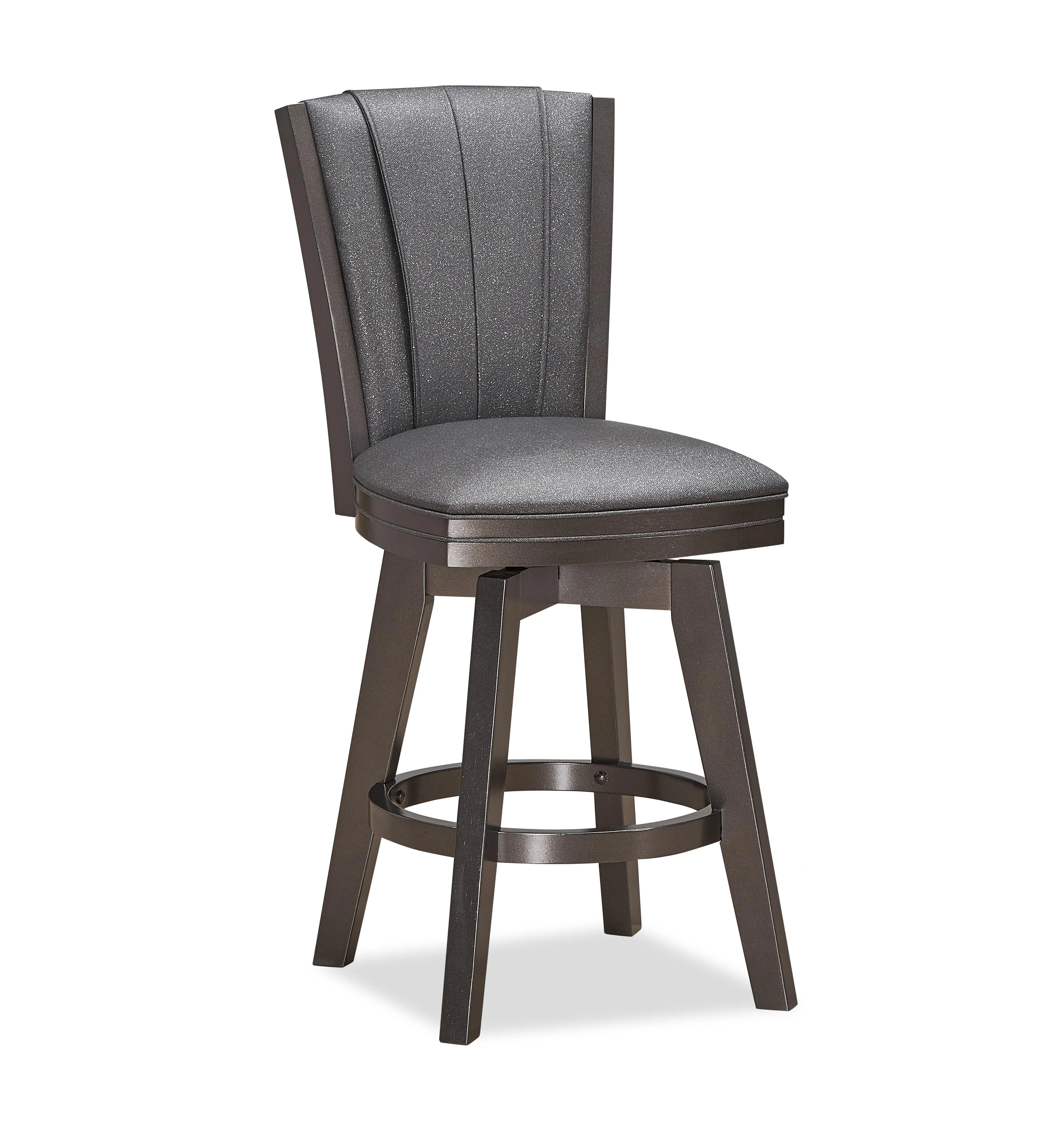 DIVA 24" SWIVEL COUNTER STOOL-GLITTER GRAY - Image 2