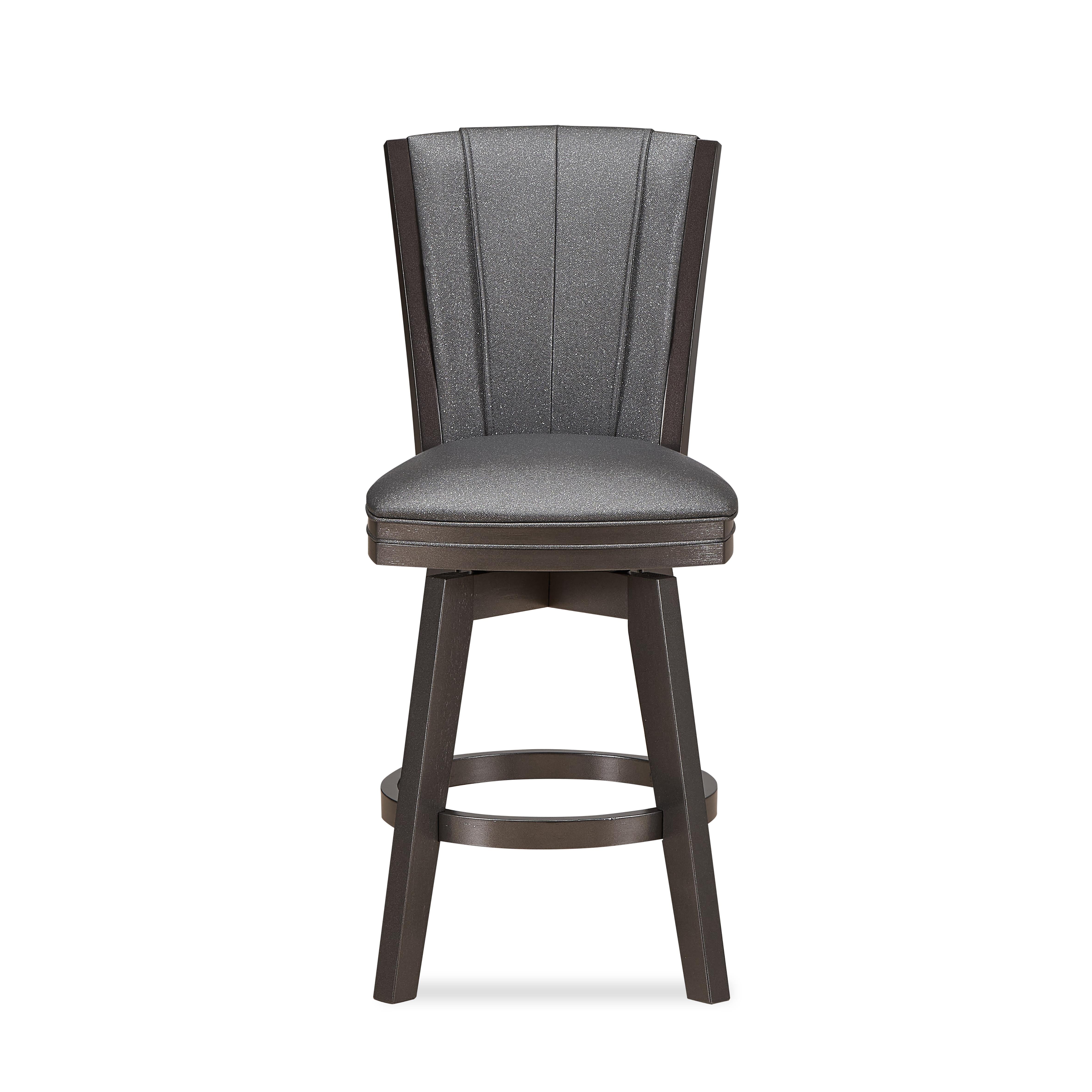 DIVA 24" SWIVEL COUNTER STOOL-GLITTER GRAY - Image 3
