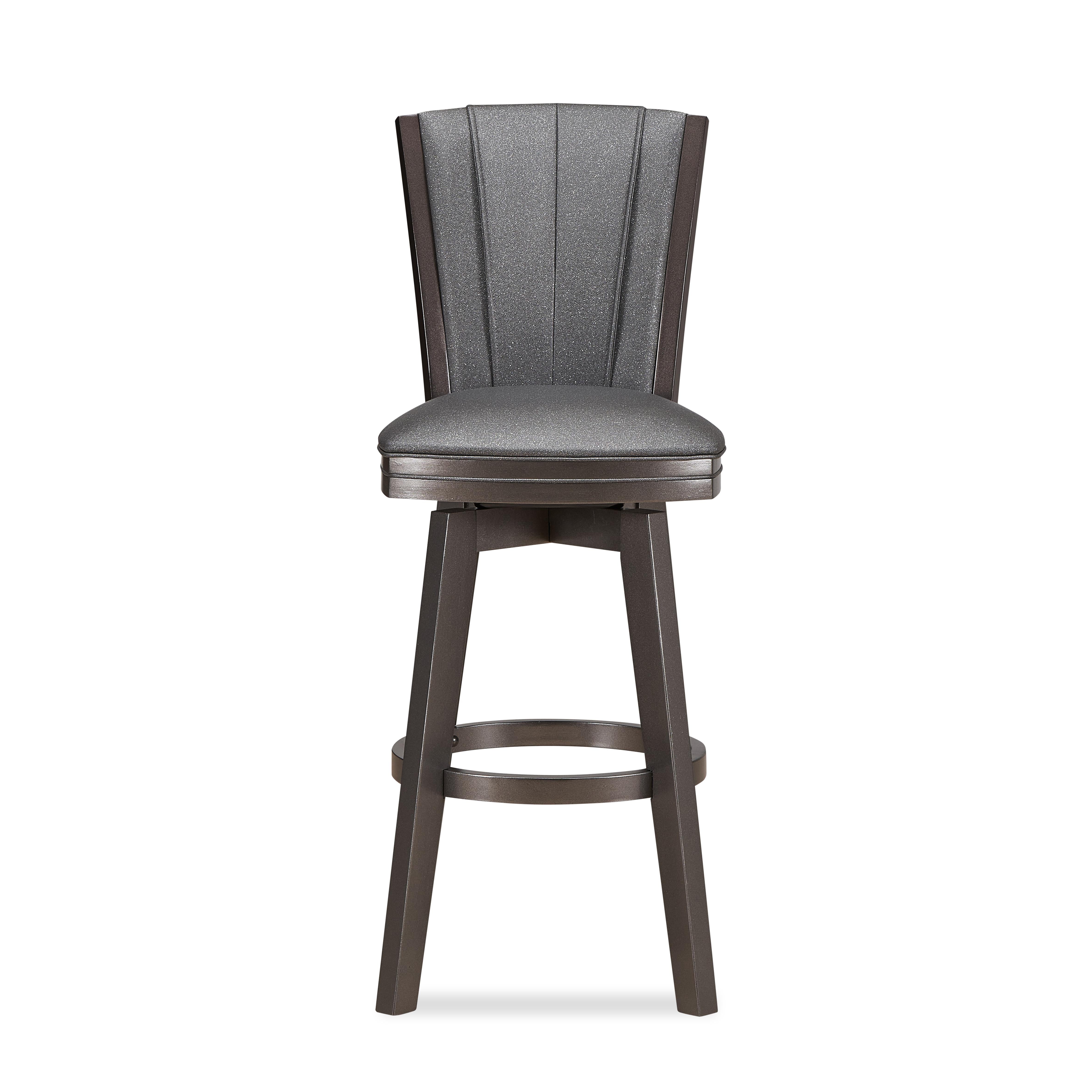 DIVA 30" SWIVEL BAR STOOL-GLITTER GRAY - Image 3