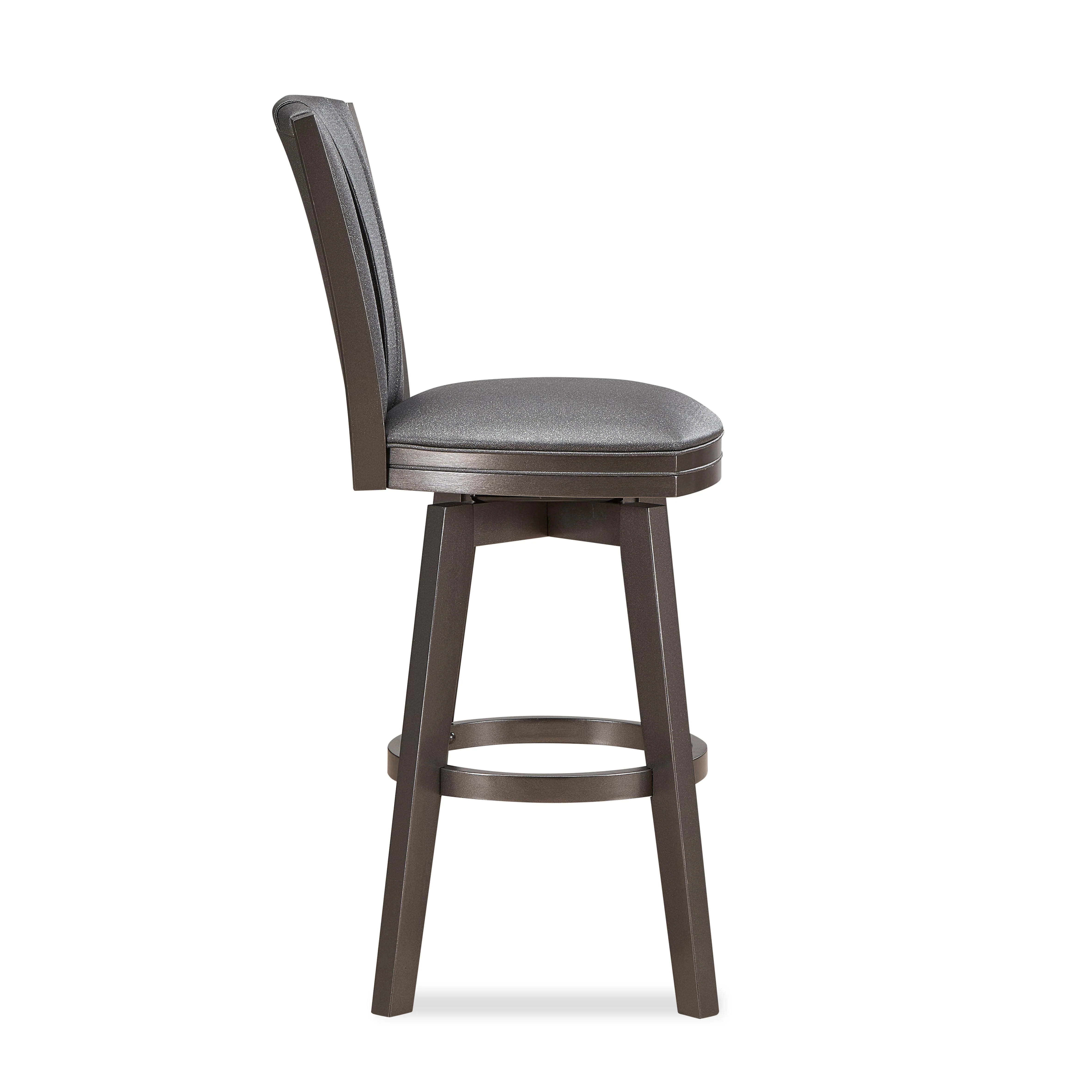 DIVA 30" SWIVEL BAR STOOL-GLITTER GRAY - Image 4