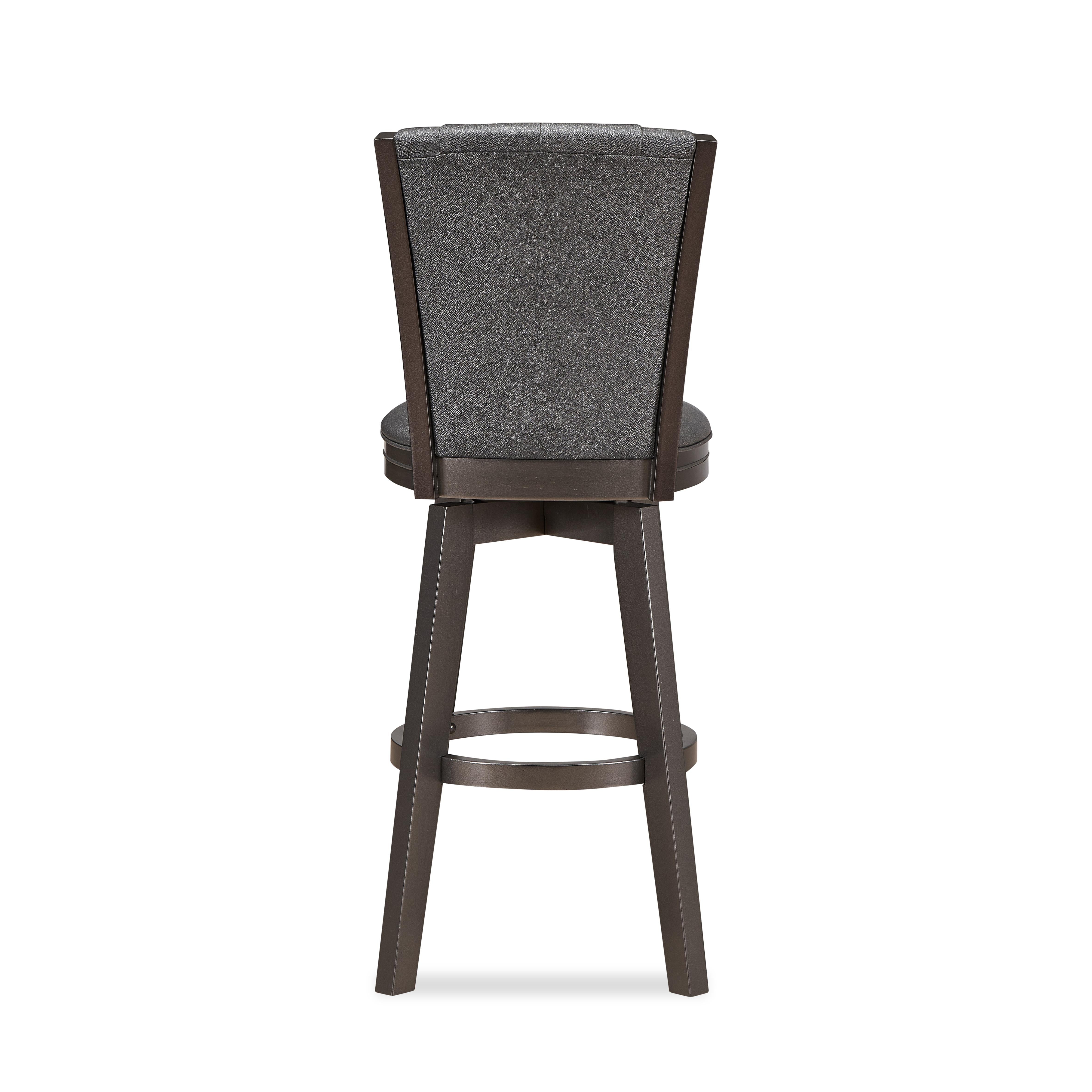 DIVA 30" SWIVEL BAR STOOL-GLITTER GRAY - Image 5