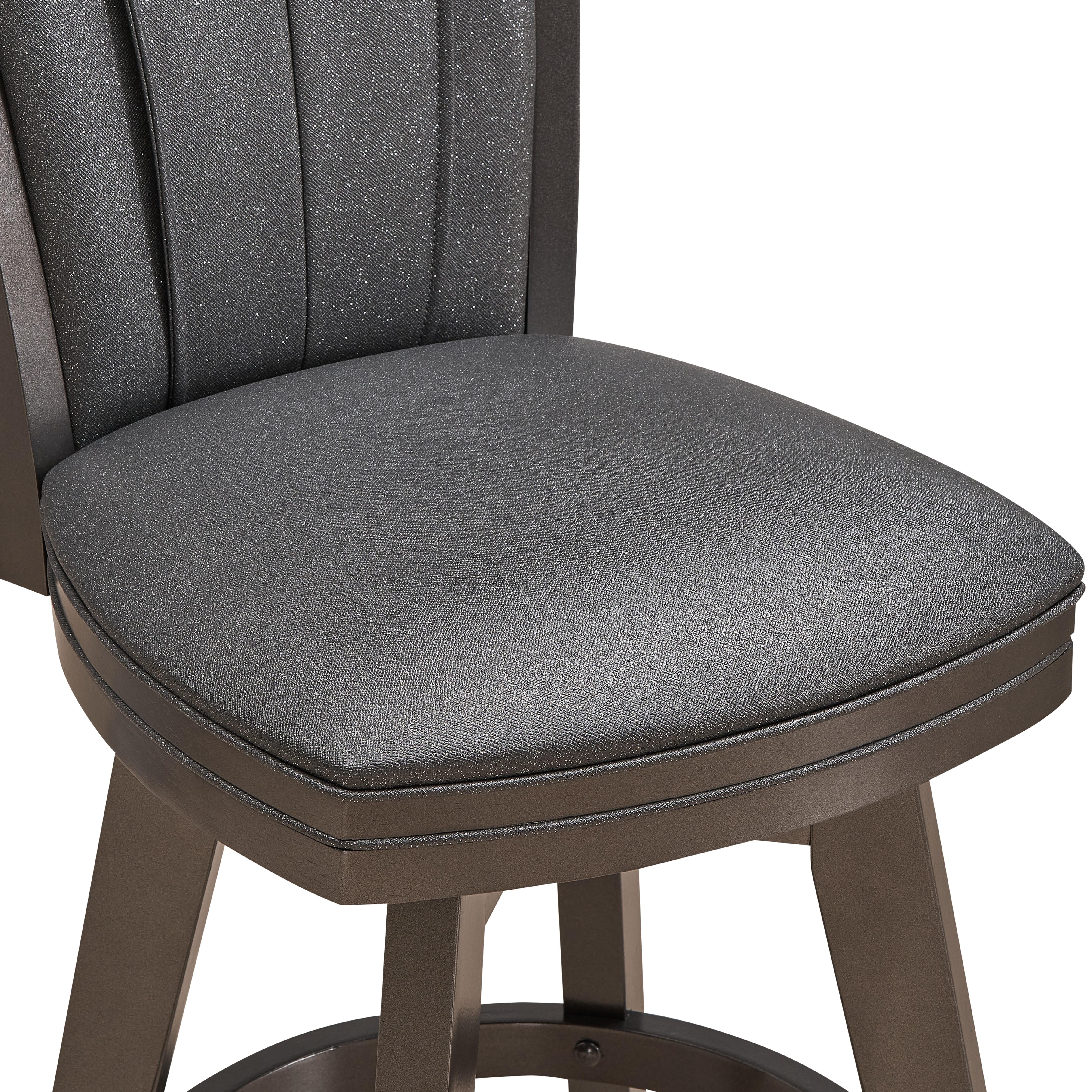DIVA 30" SWIVEL BAR STOOL-GLITTER GRAY - Image 6