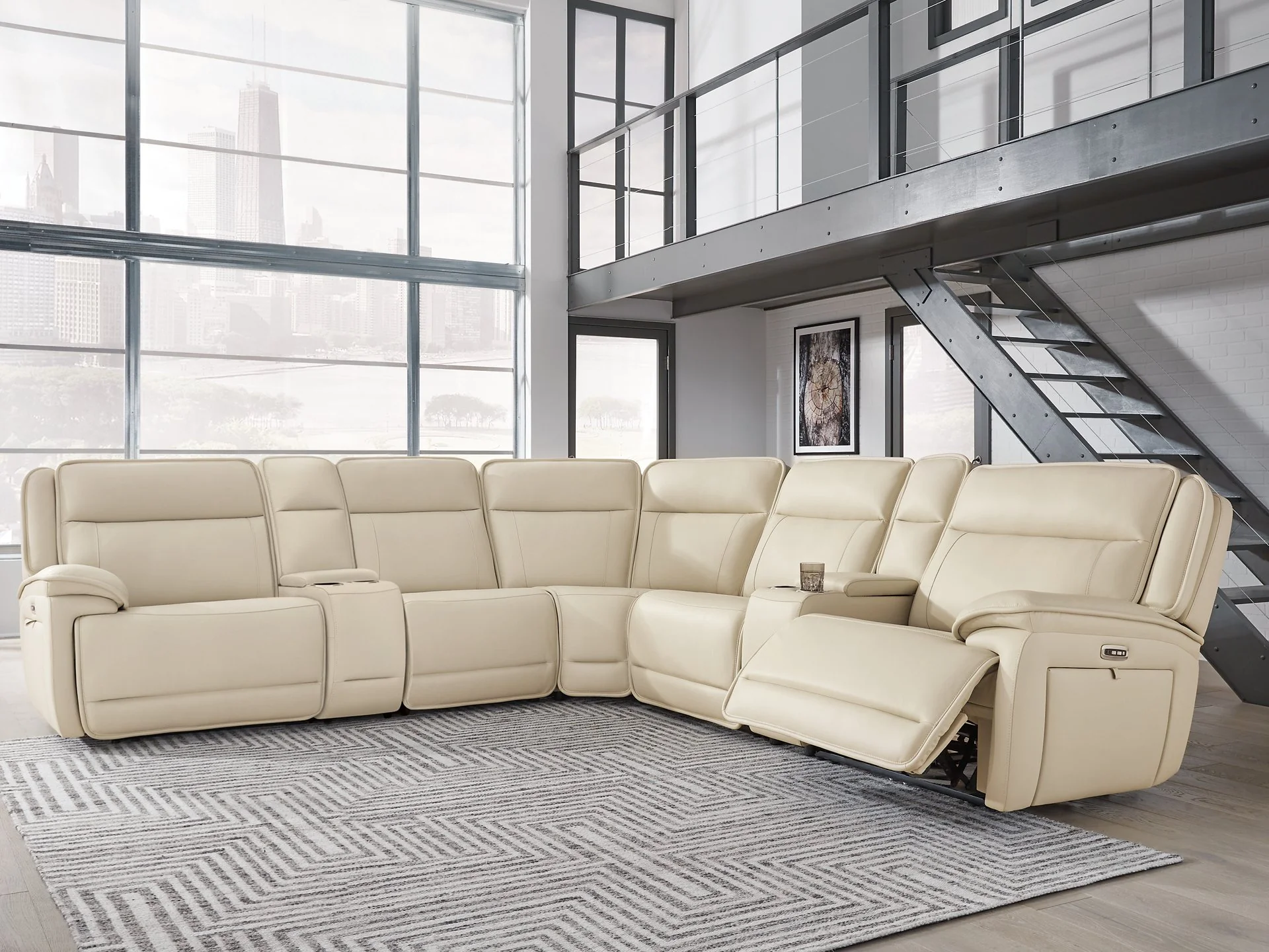 Double Deal Reclining Sectional with 2 Consoles - Image 3