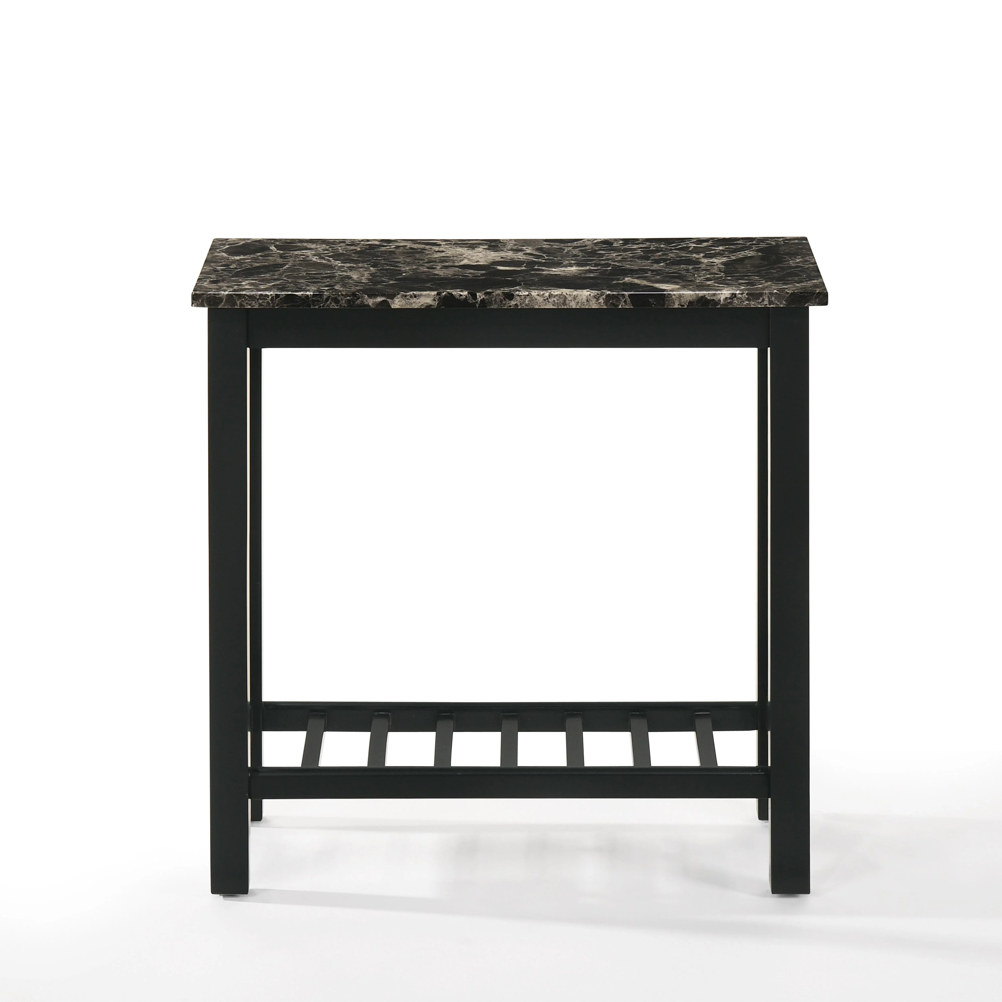 EDEN CHAIRSIDE TABLE-BLACK W/FAUX MARBLE TOP - Image 2