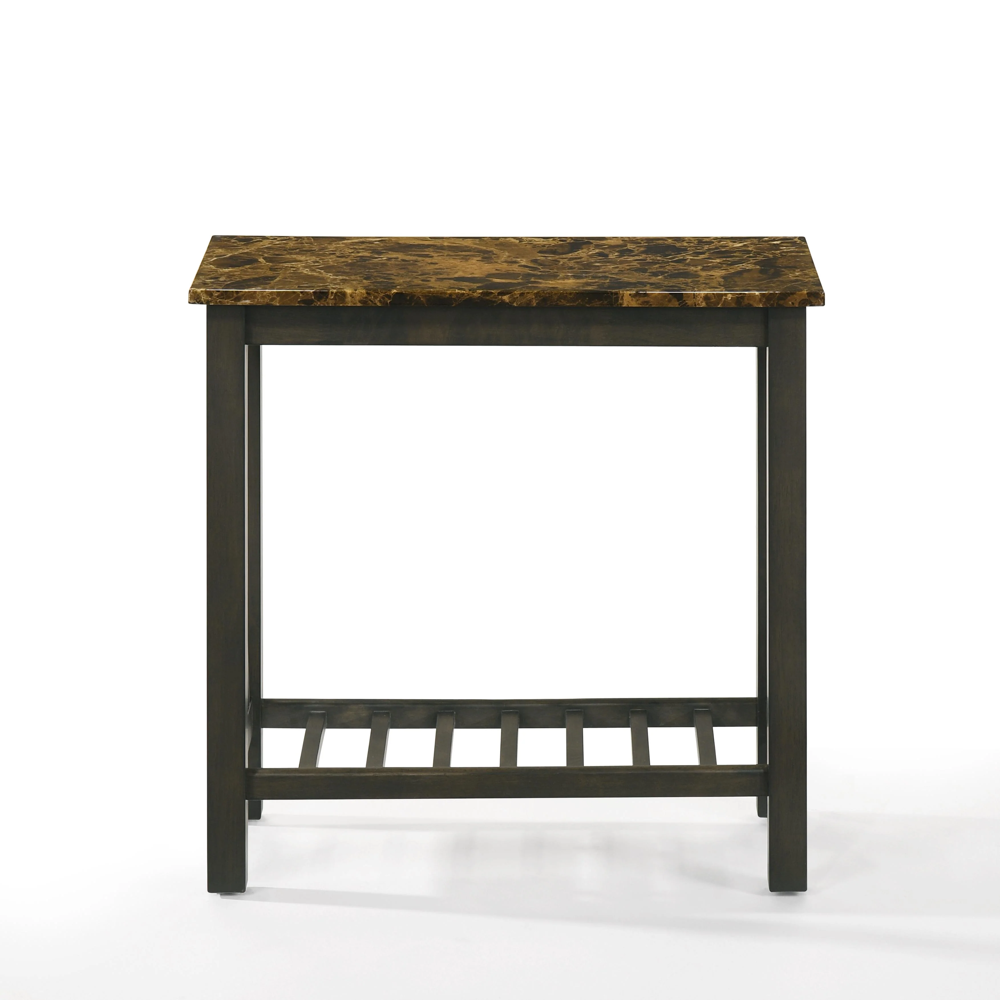 EDEN CHAIRSIDE TABLE-ESPRESSO W/FAUX MARBLE TOP - Image 2