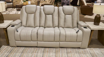 Elevate Edges Reclining Sofa with Drop Down Table
