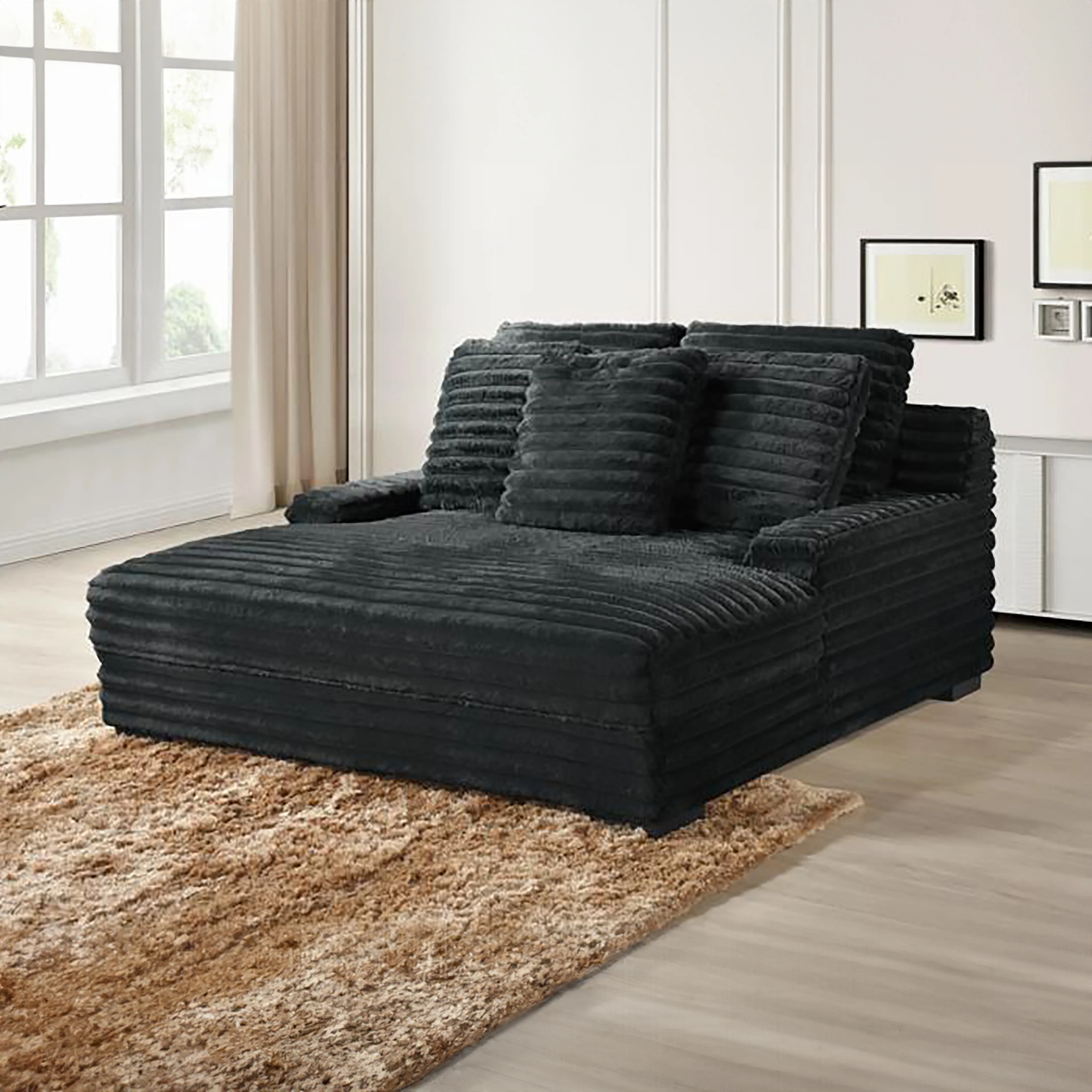 Embrace Dual Chaise Lounge-Charcoal - Image 2