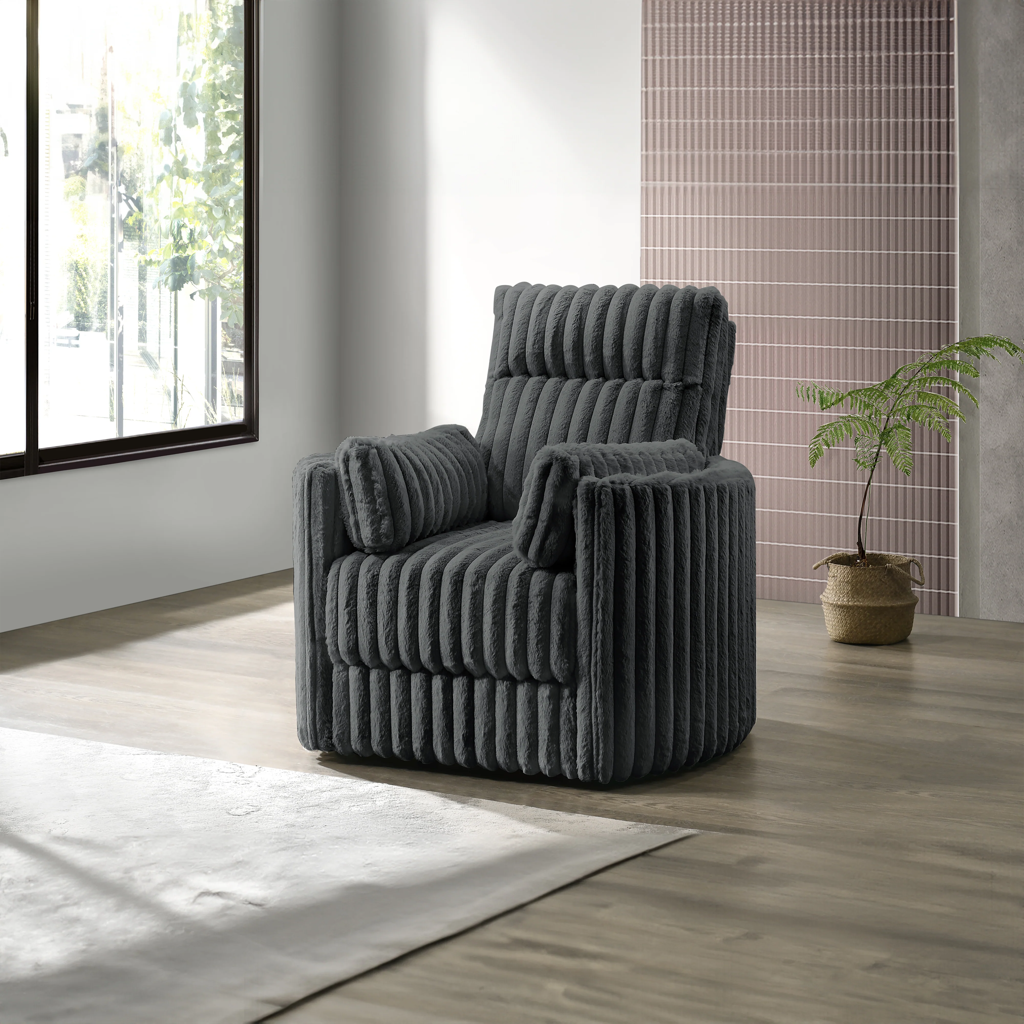 Embrace Swivel Accent Chair-Charcoal - Image 7