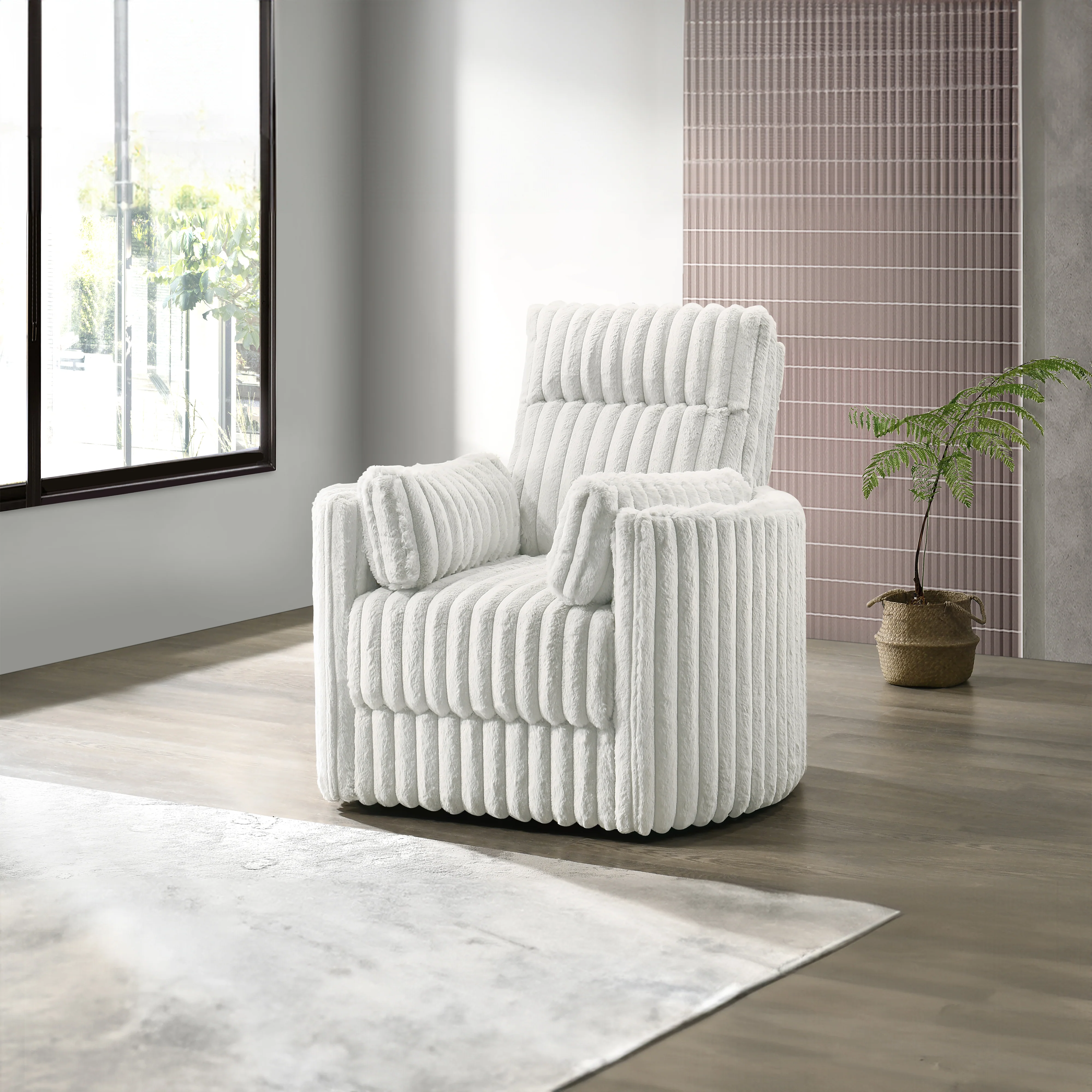 Embrace Swivel Accent Chair-White - Image 7