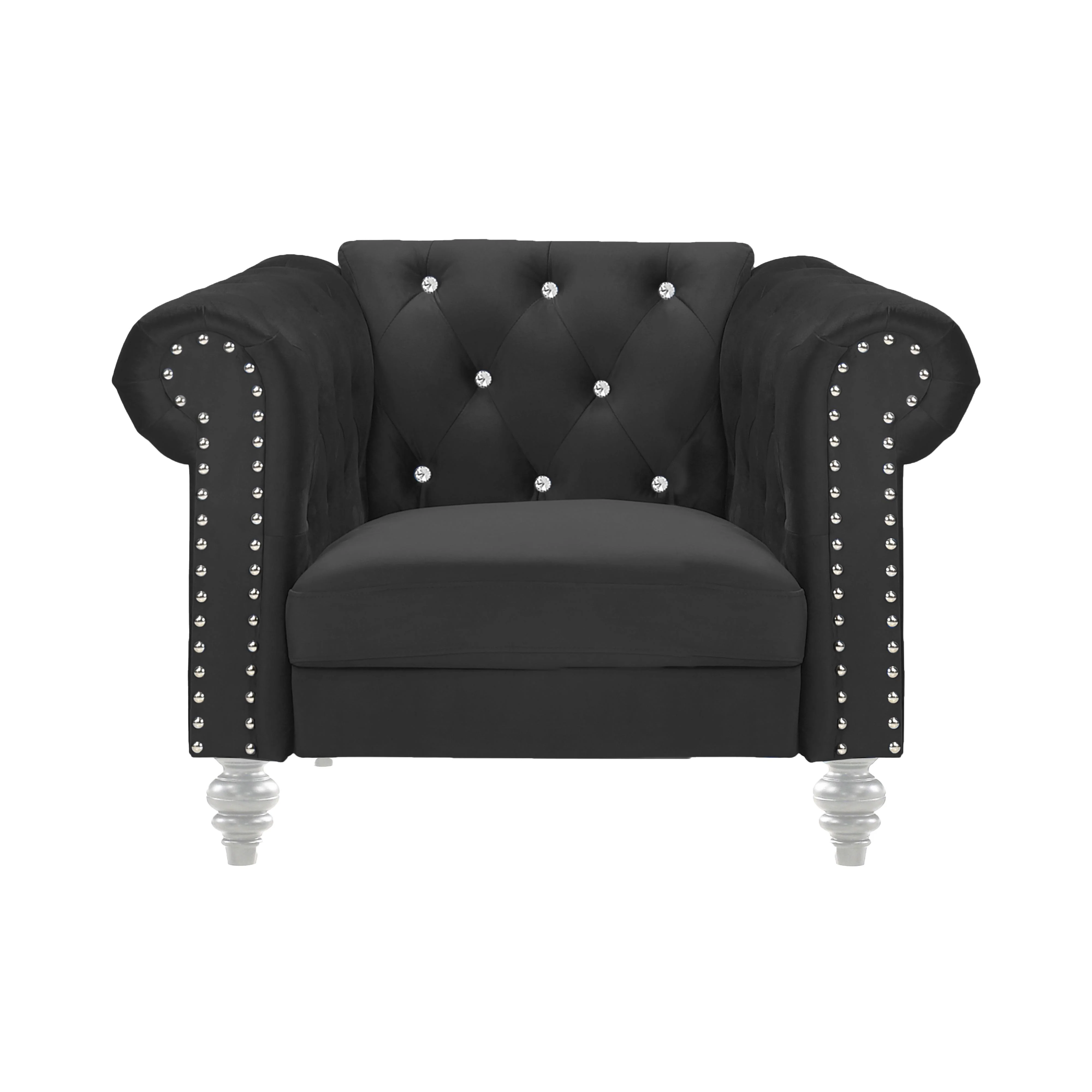 EMMA CRYSTAL CHAIR-BLACK - Image 2