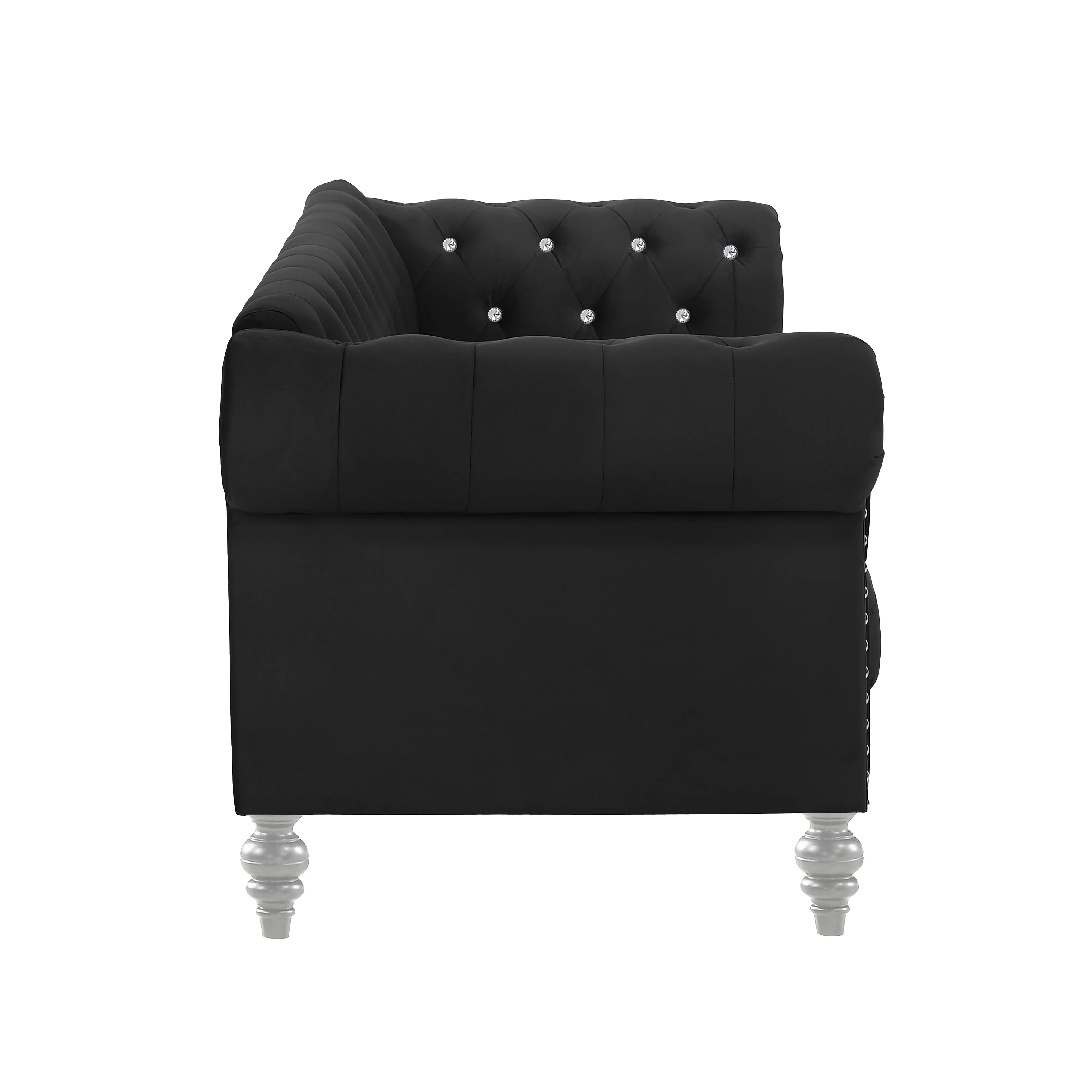 Emma Crystal Loveseat-Black - Image 5