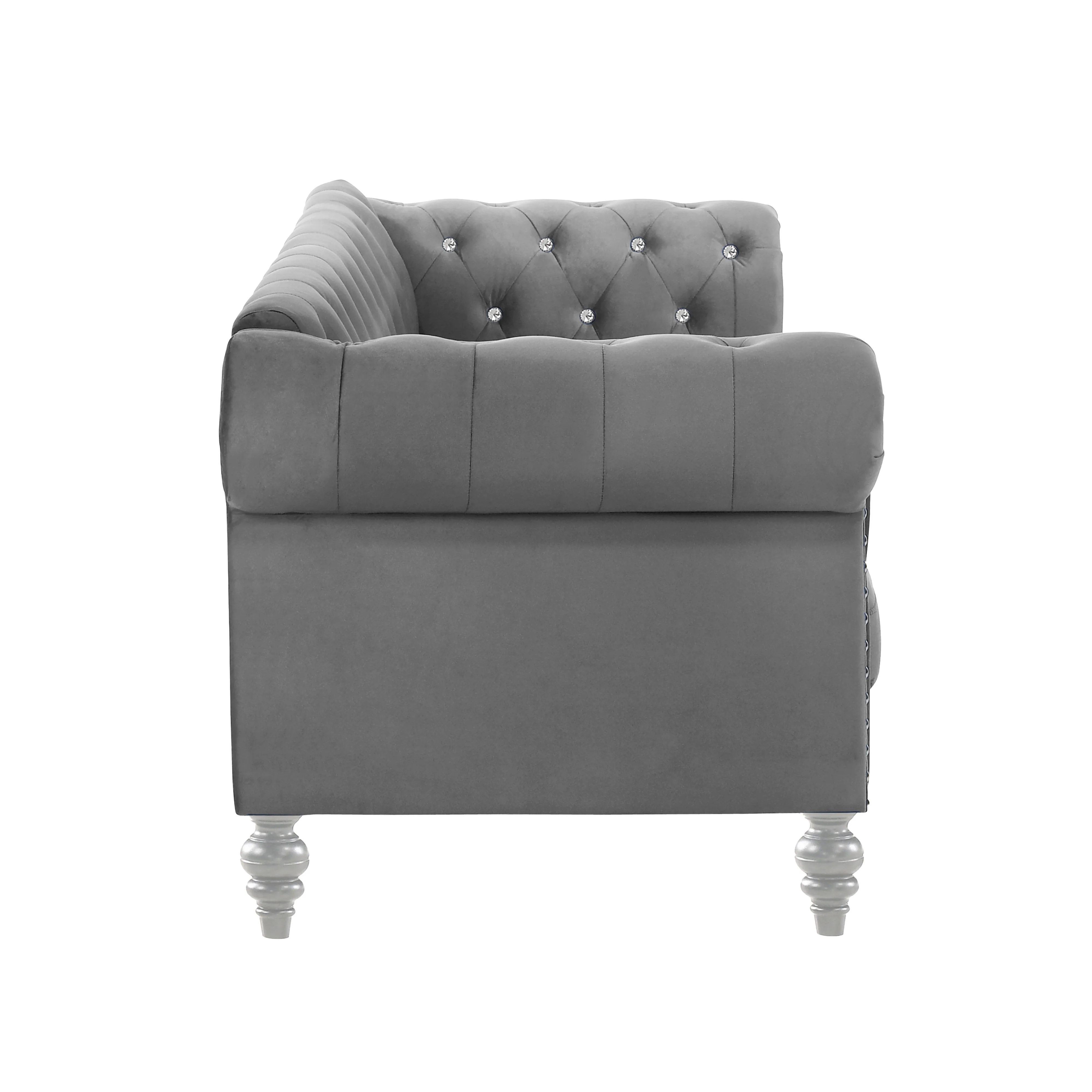 Emma Crystal Loveseat-Gray - Image 5
