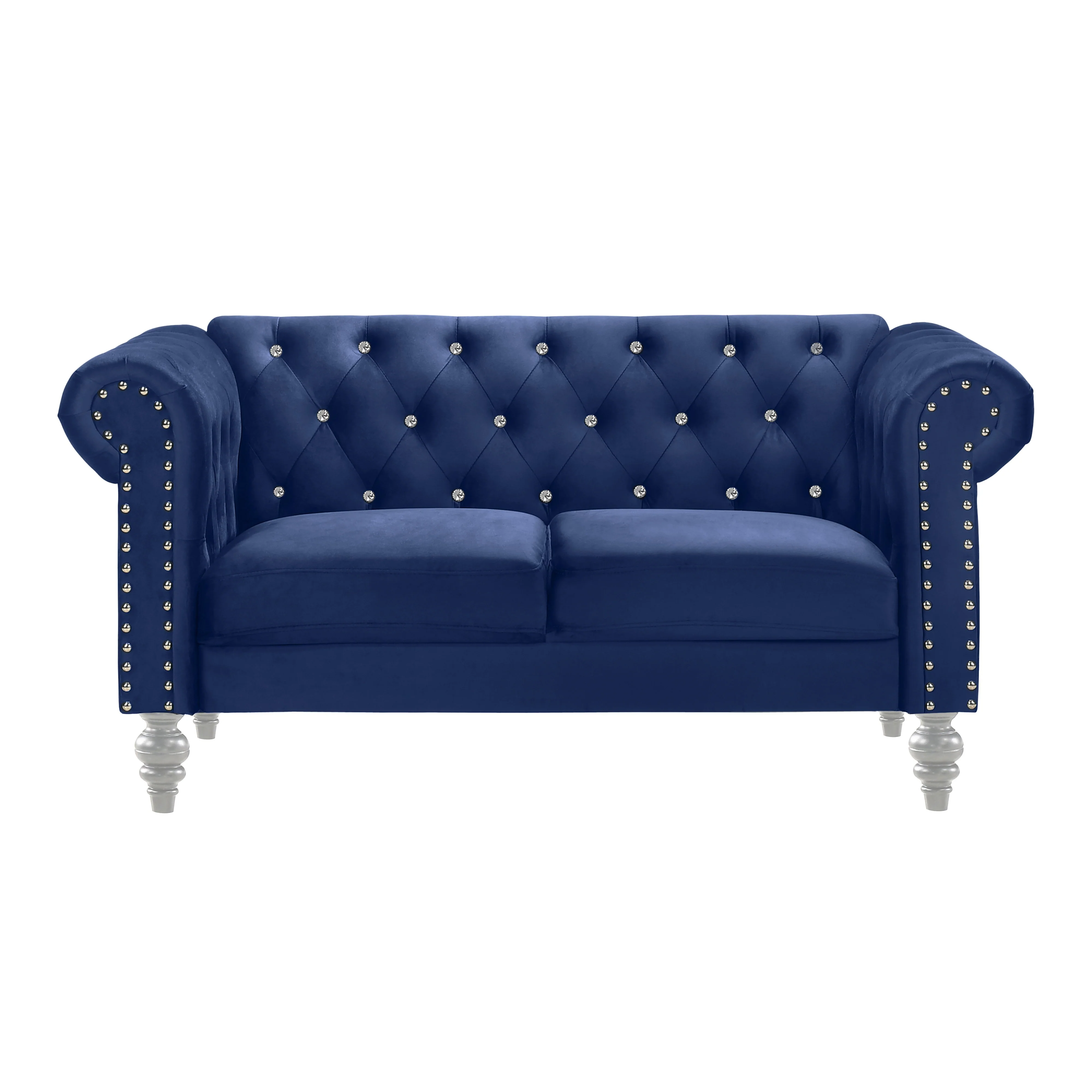 Emma Crystal Loveseat-Royal Blue - Image 2