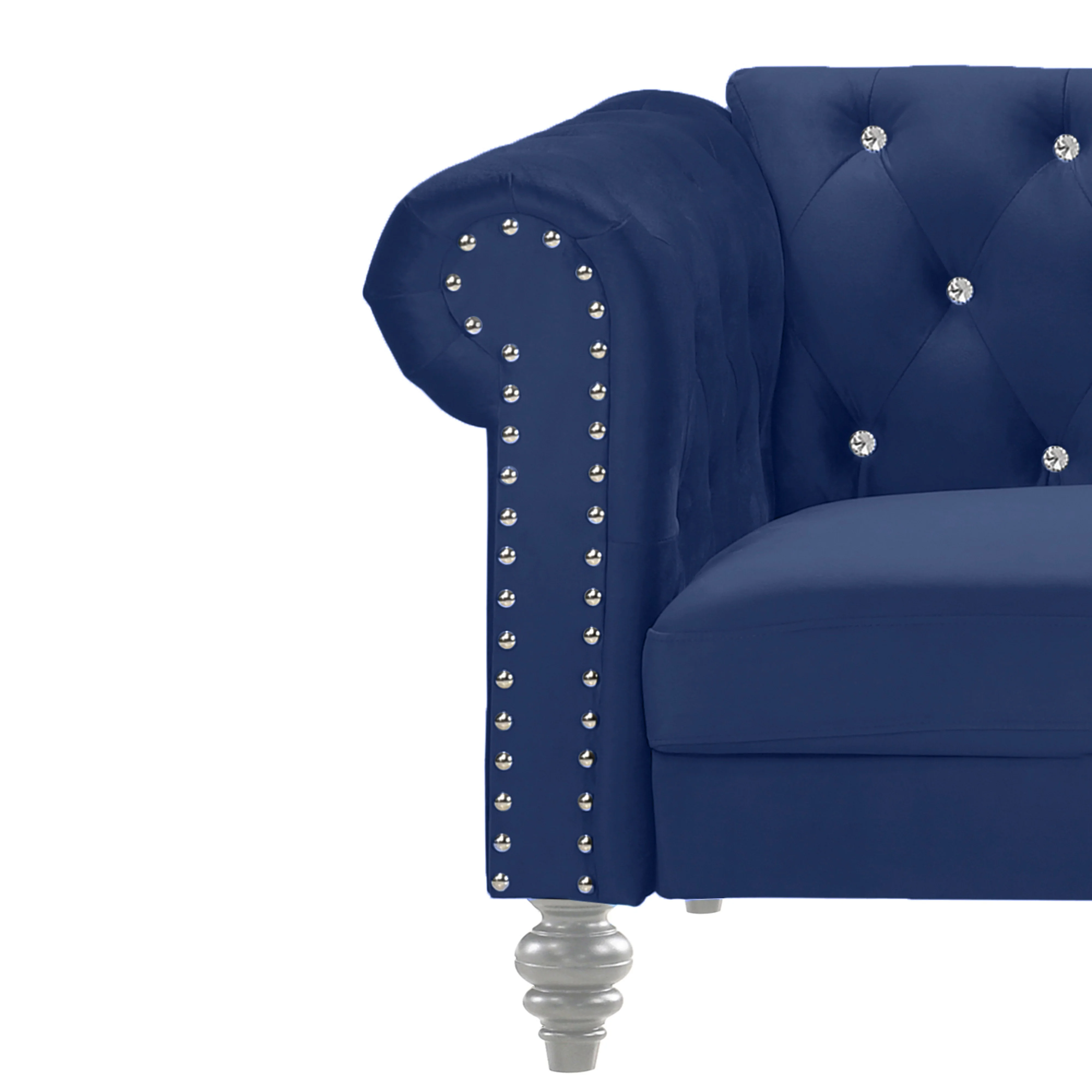 Emma Crystal Loveseat-Royal Blue - Image 4