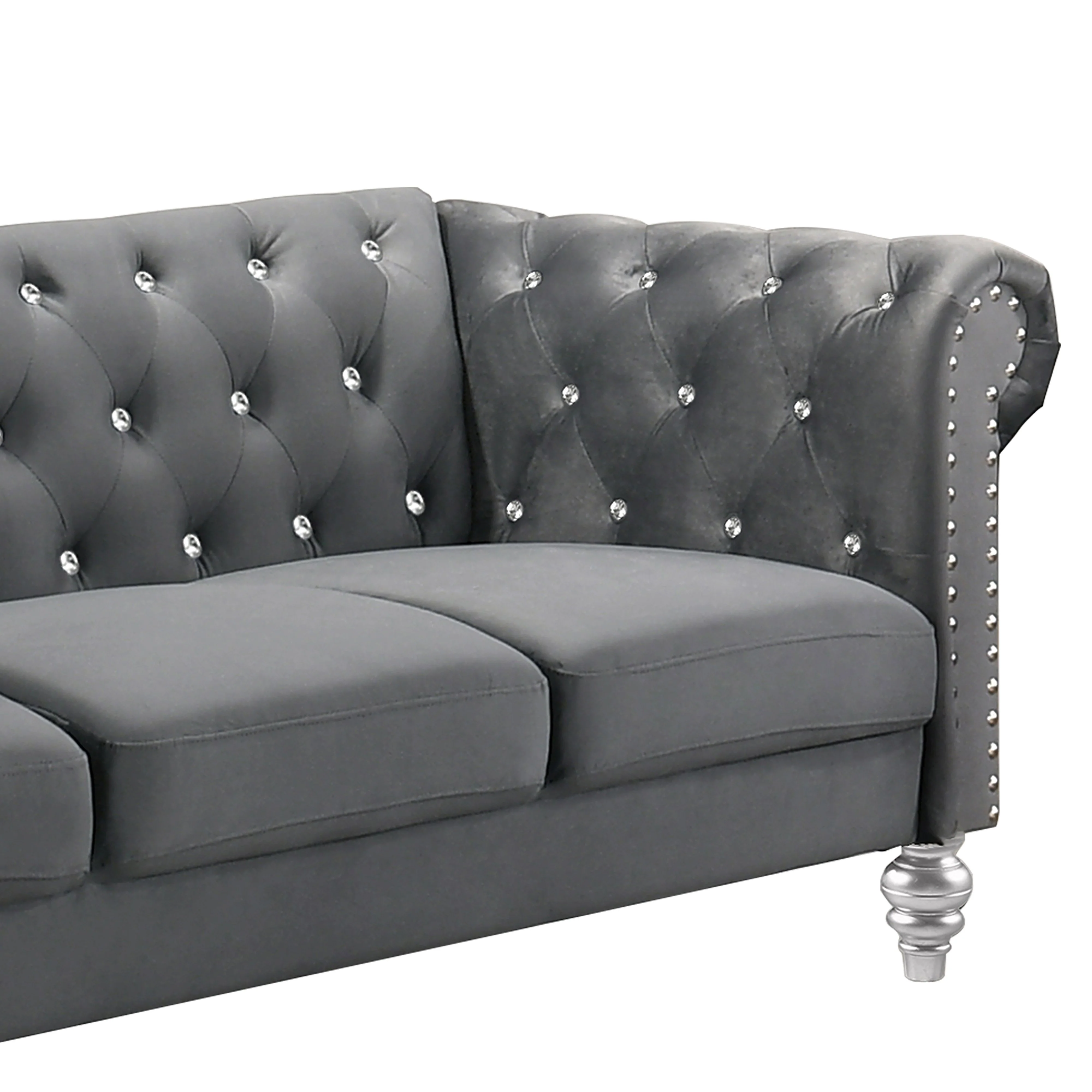 Emma Crystal Sofa-Gray - Image 3