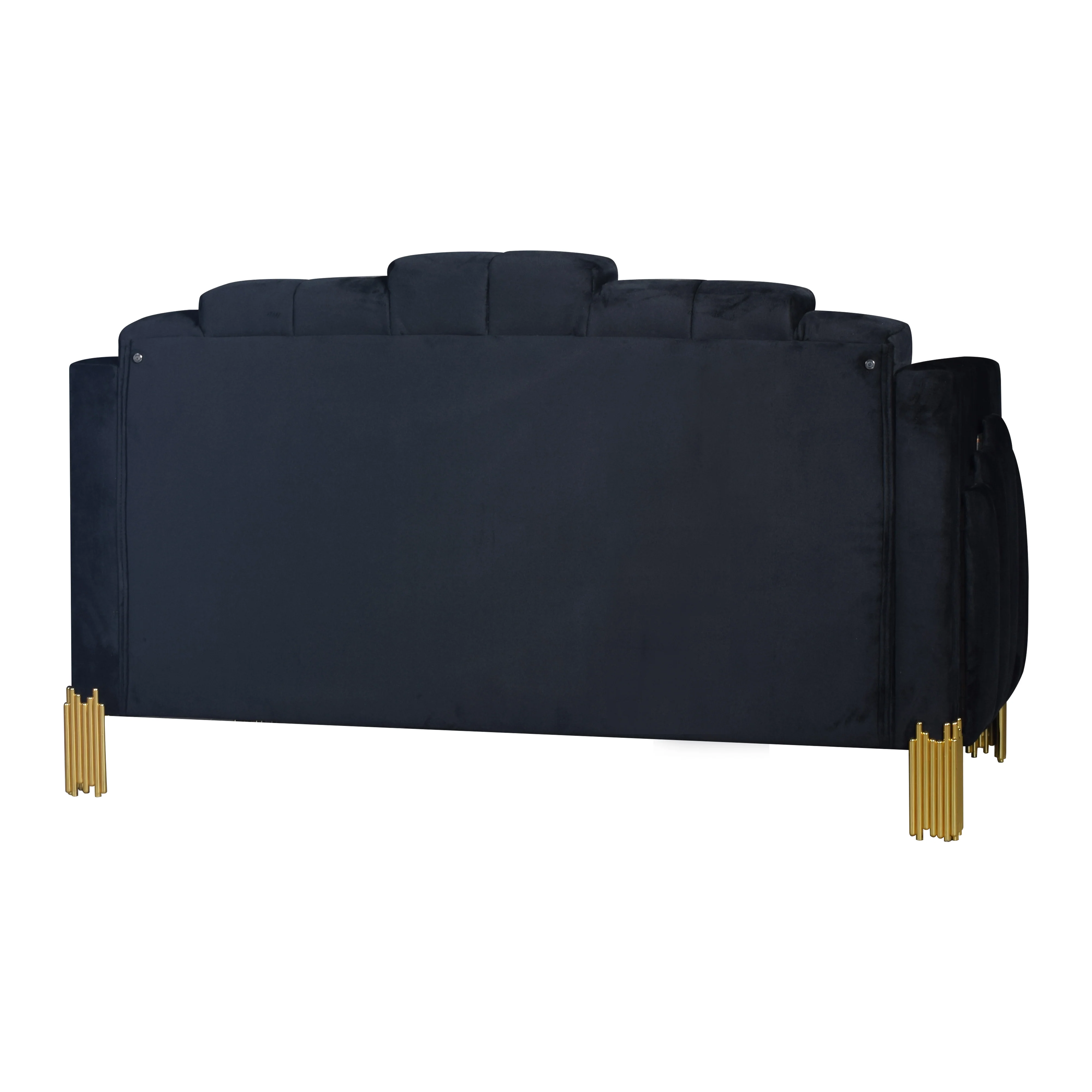 Empire Lighted Loveseat-Black - Image 4