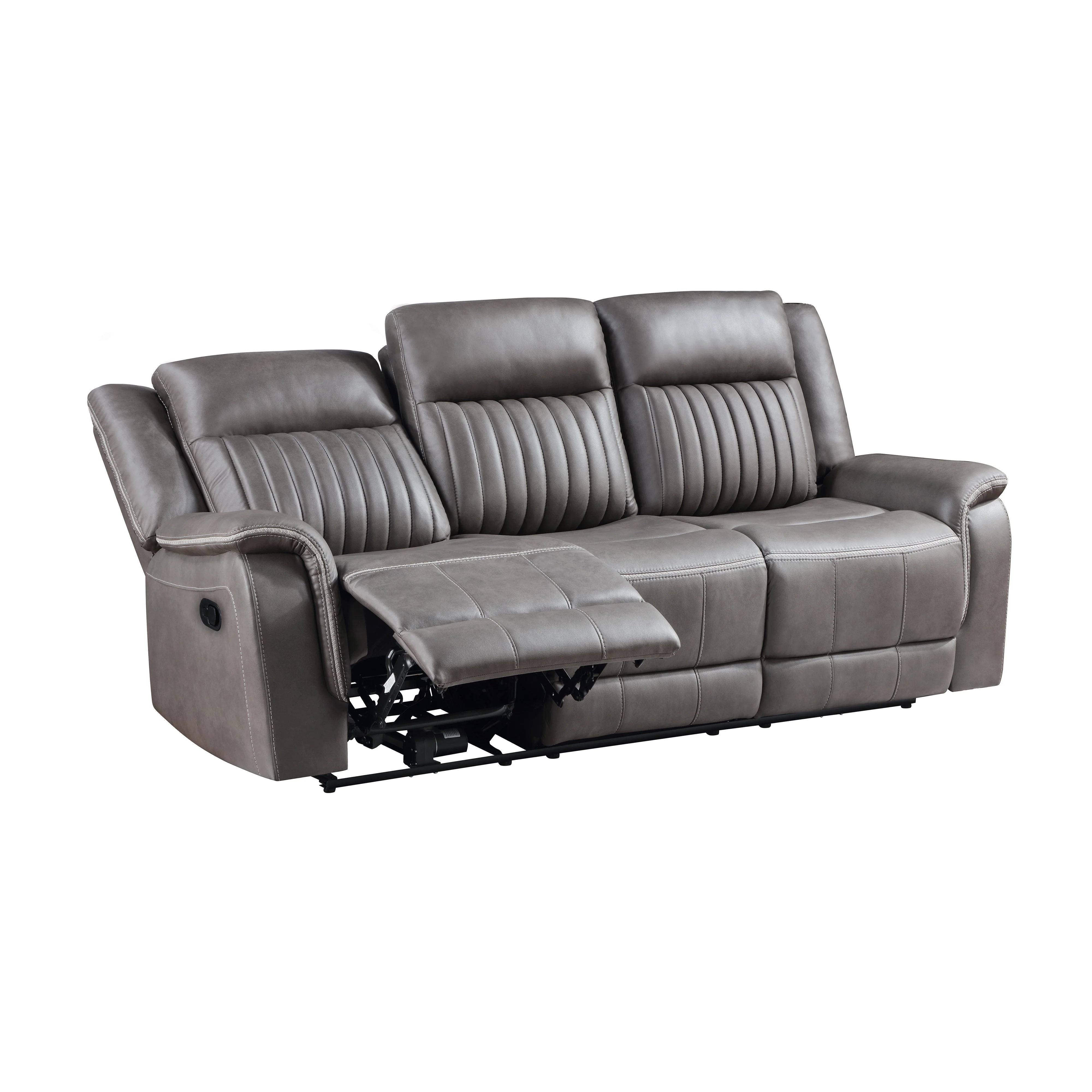 Enzo Sofa W/Dual Recliner- Gray - Image 3