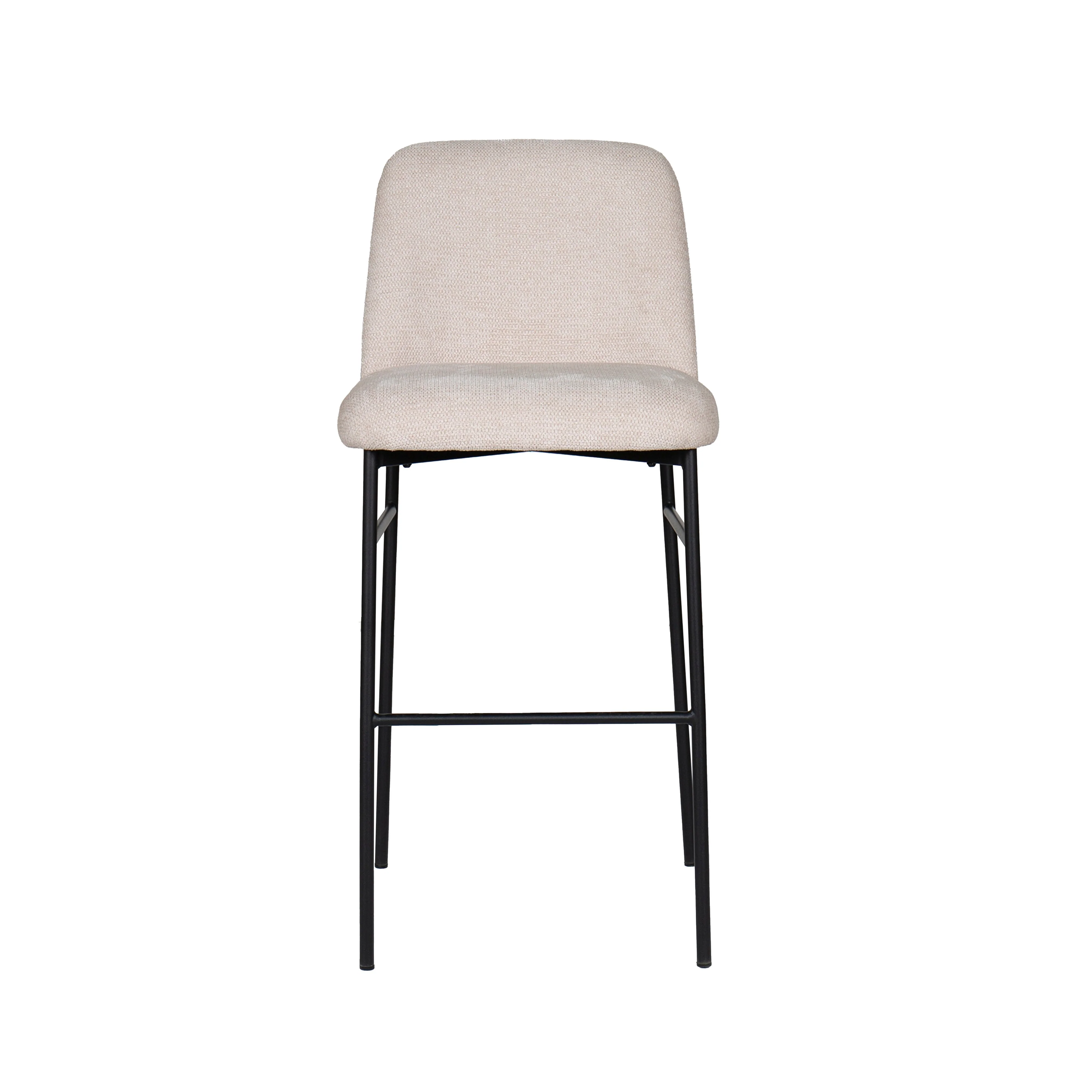 Erik Bar Chair W/ Black Metal Frame- Beige (2 Per Carton) - Image 2