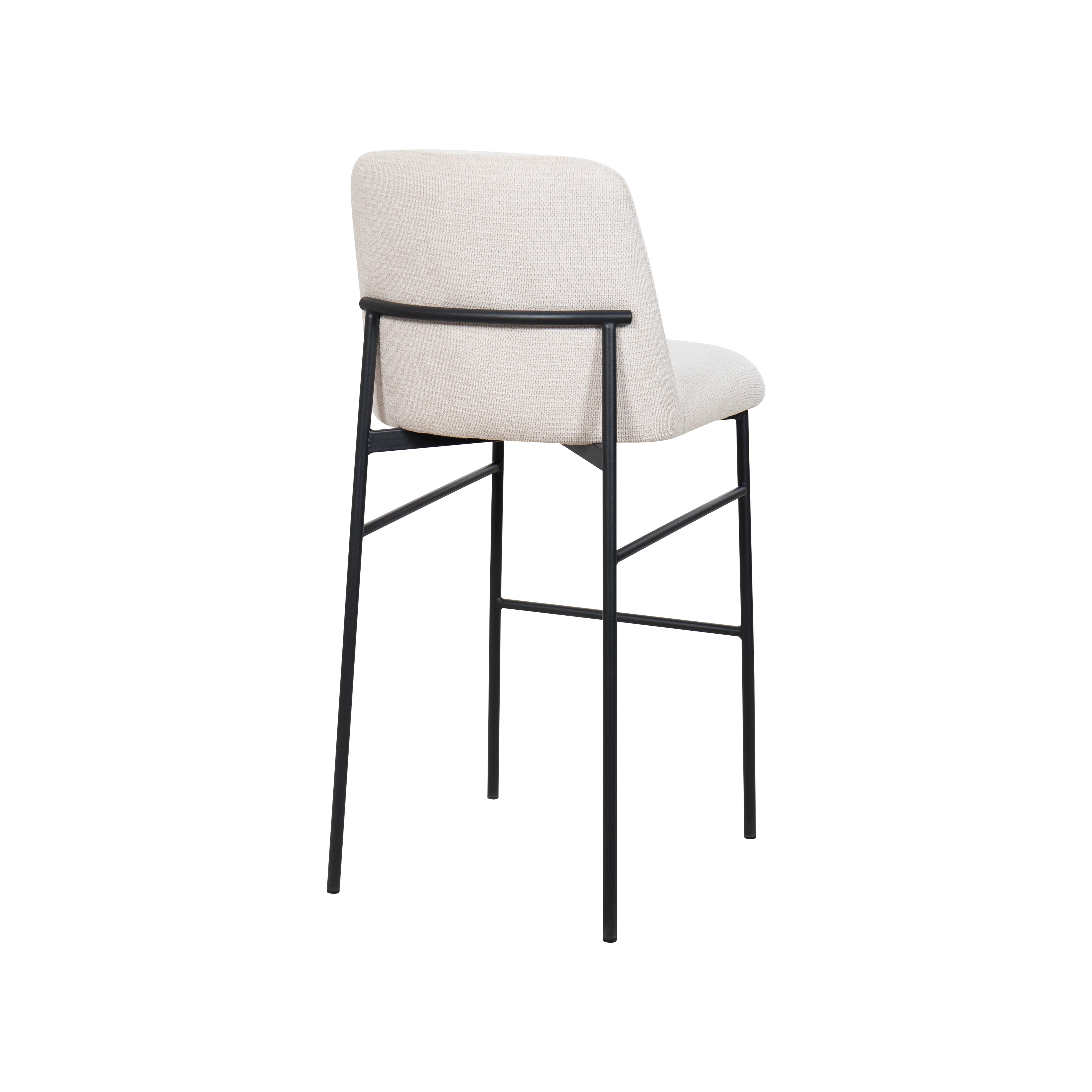 Erik Bar Chair W/ Black Metal Frame- Beige (2 Per Carton) - Image 4