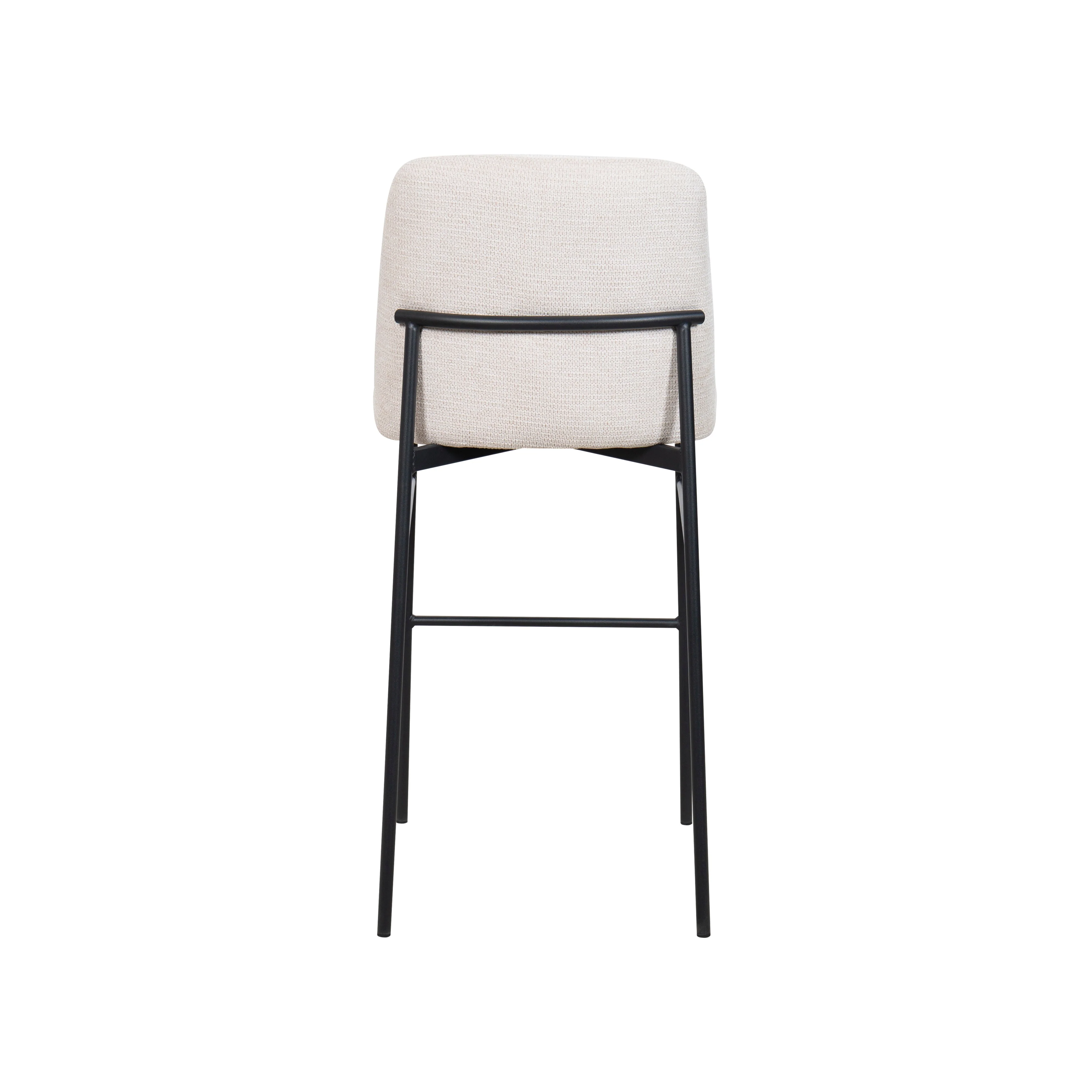 Erik Bar Chair W/ Black Metal Frame- Beige (2 Per Carton) - Image 5
