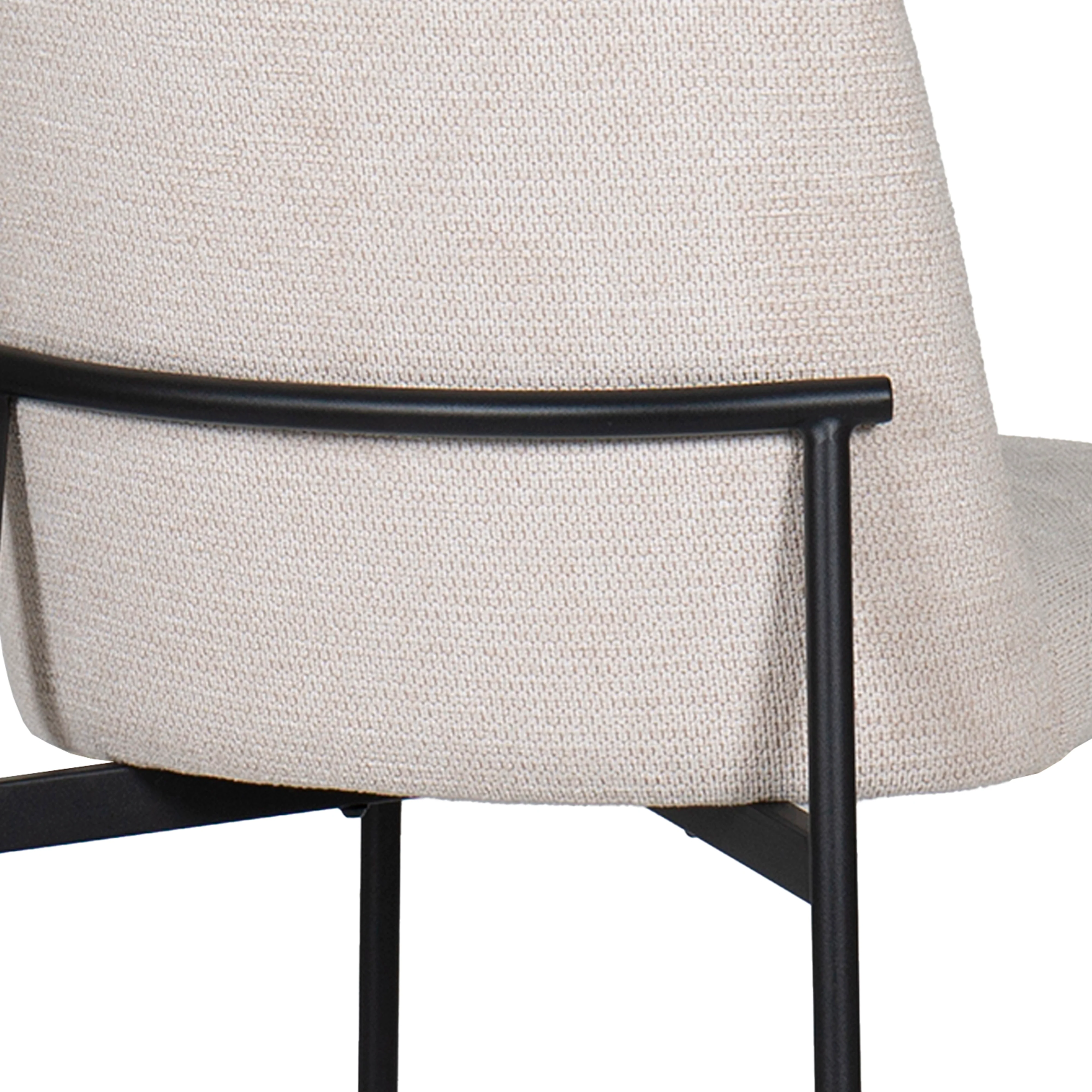Erik Bar Chair W/ Black Metal Frame- Beige (2 Per Carton) - Image 8