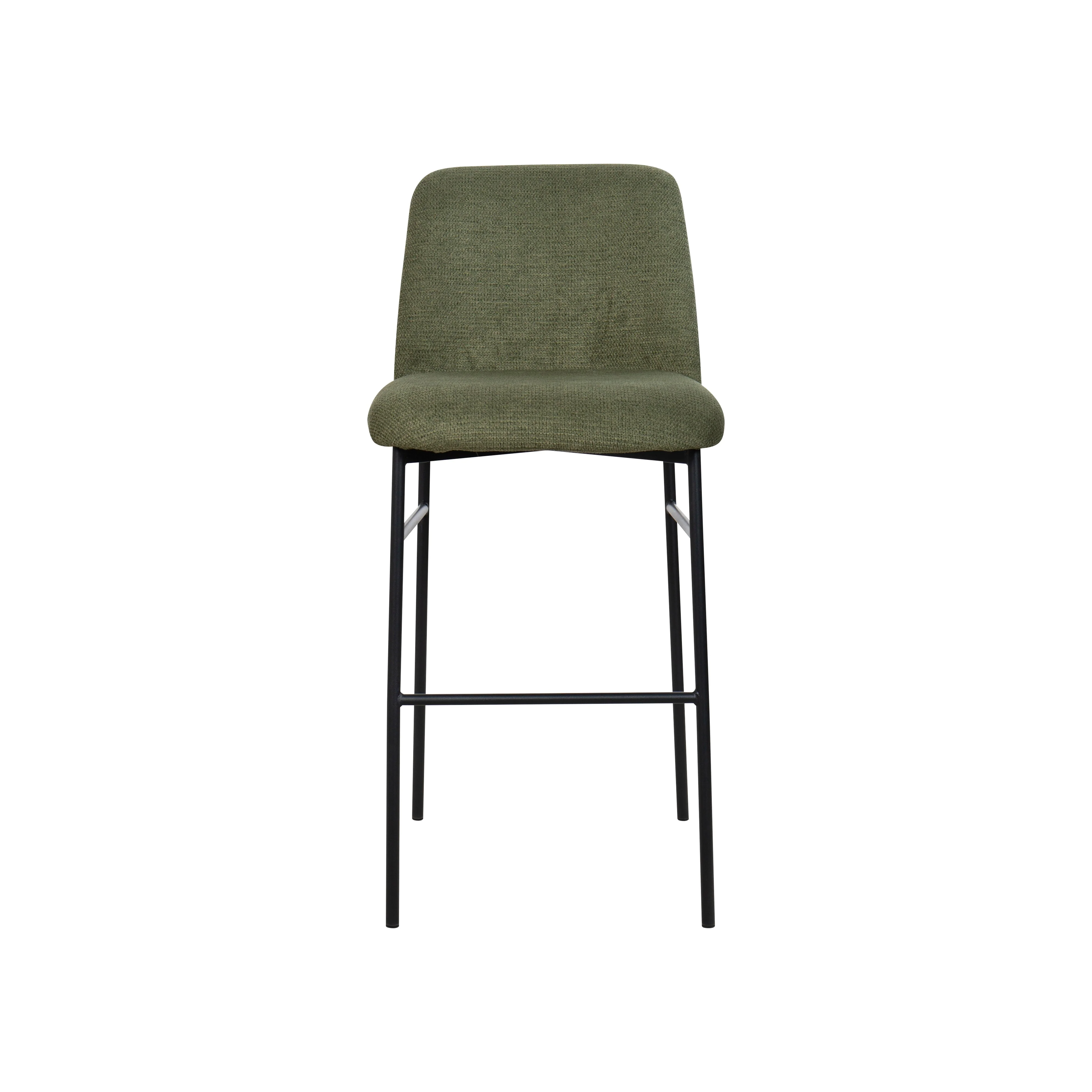 Erik Bar Chair W/ Black Metal Frame- Green (2 Per Carton) - Image 2