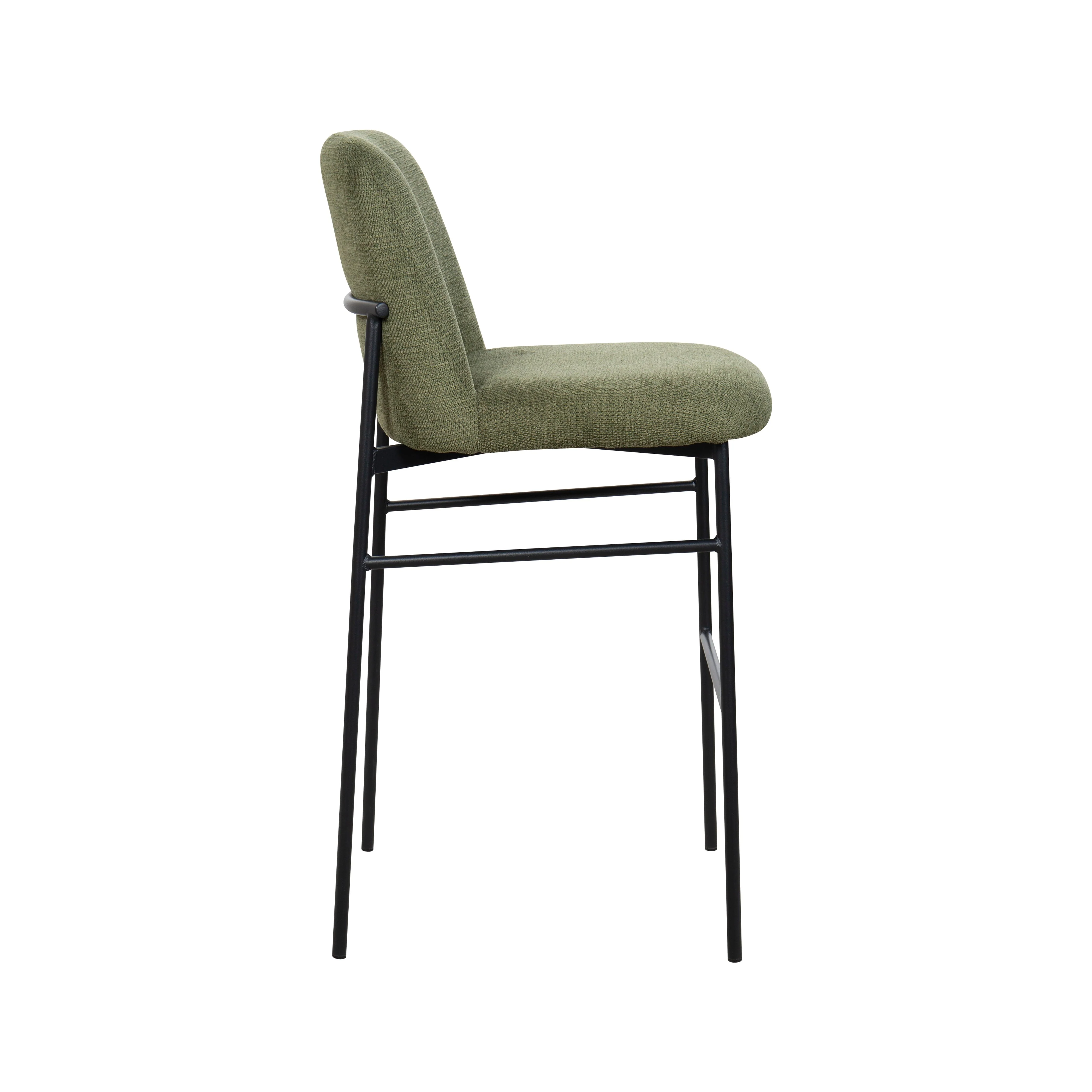Erik Bar Chair W/ Black Metal Frame- Green (2 Per Carton) - Image 3