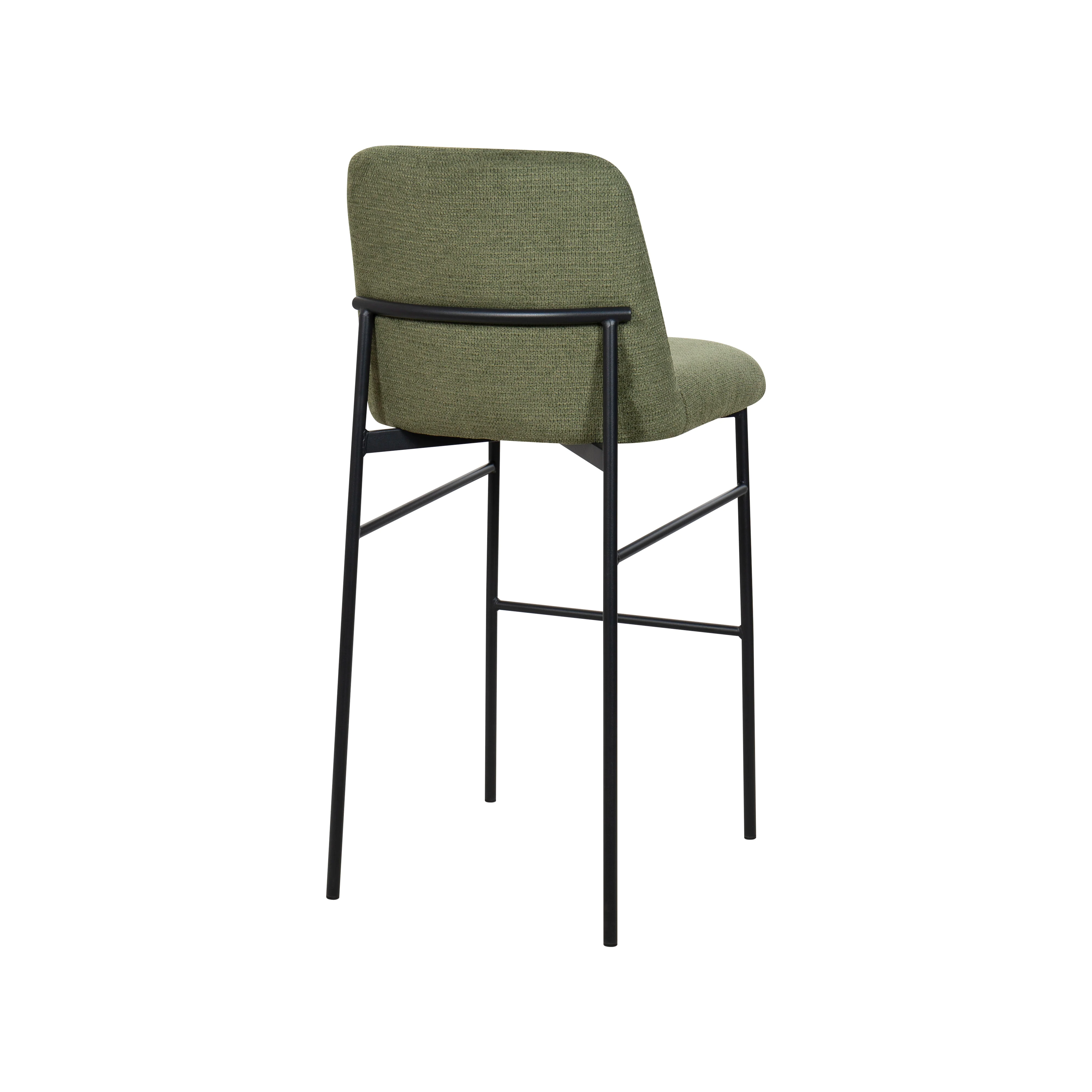 Erik Bar Chair W/ Black Metal Frame- Green (2 Per Carton) - Image 4