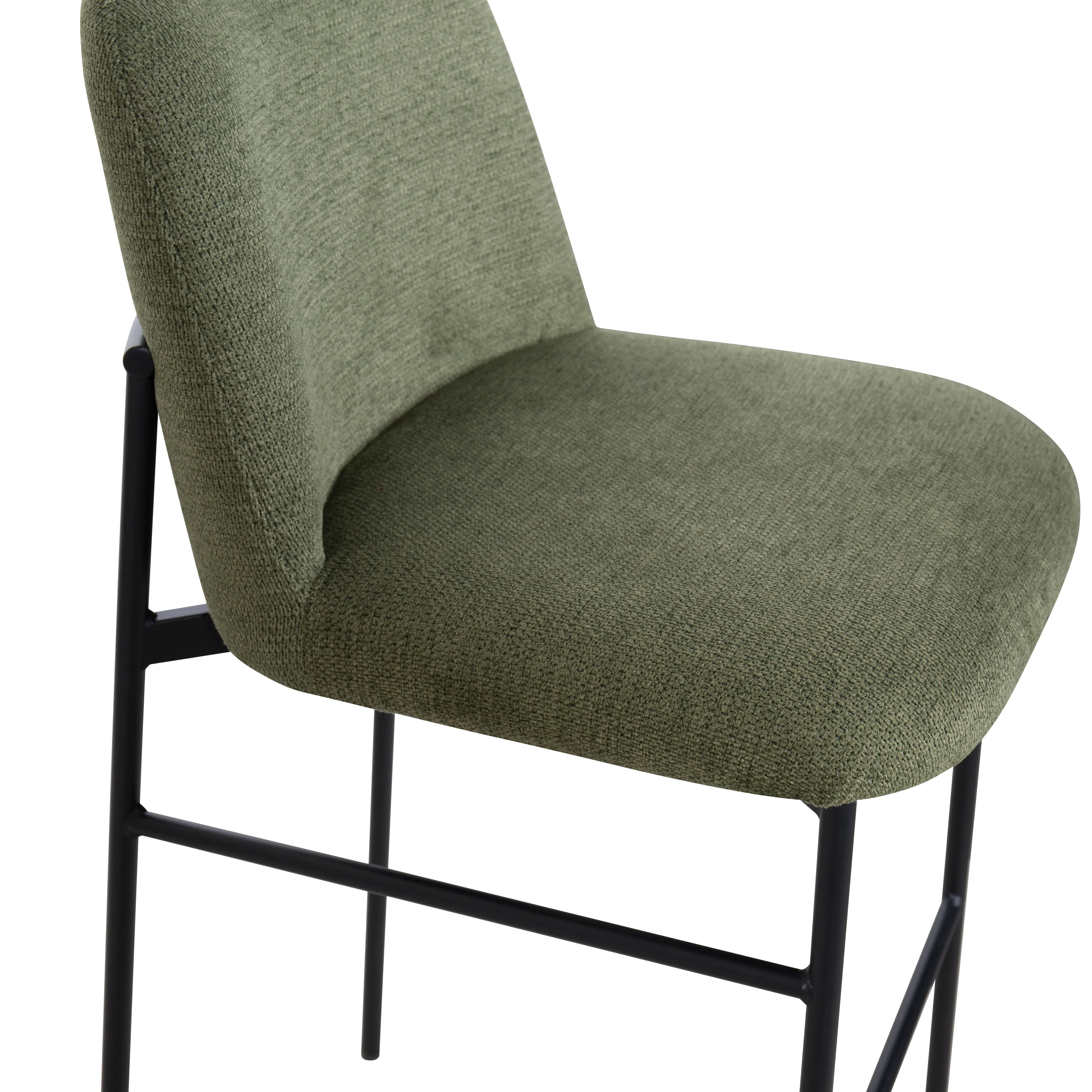 Erik Bar Chair W/ Black Metal Frame- Green (2 Per Carton) - Image 6