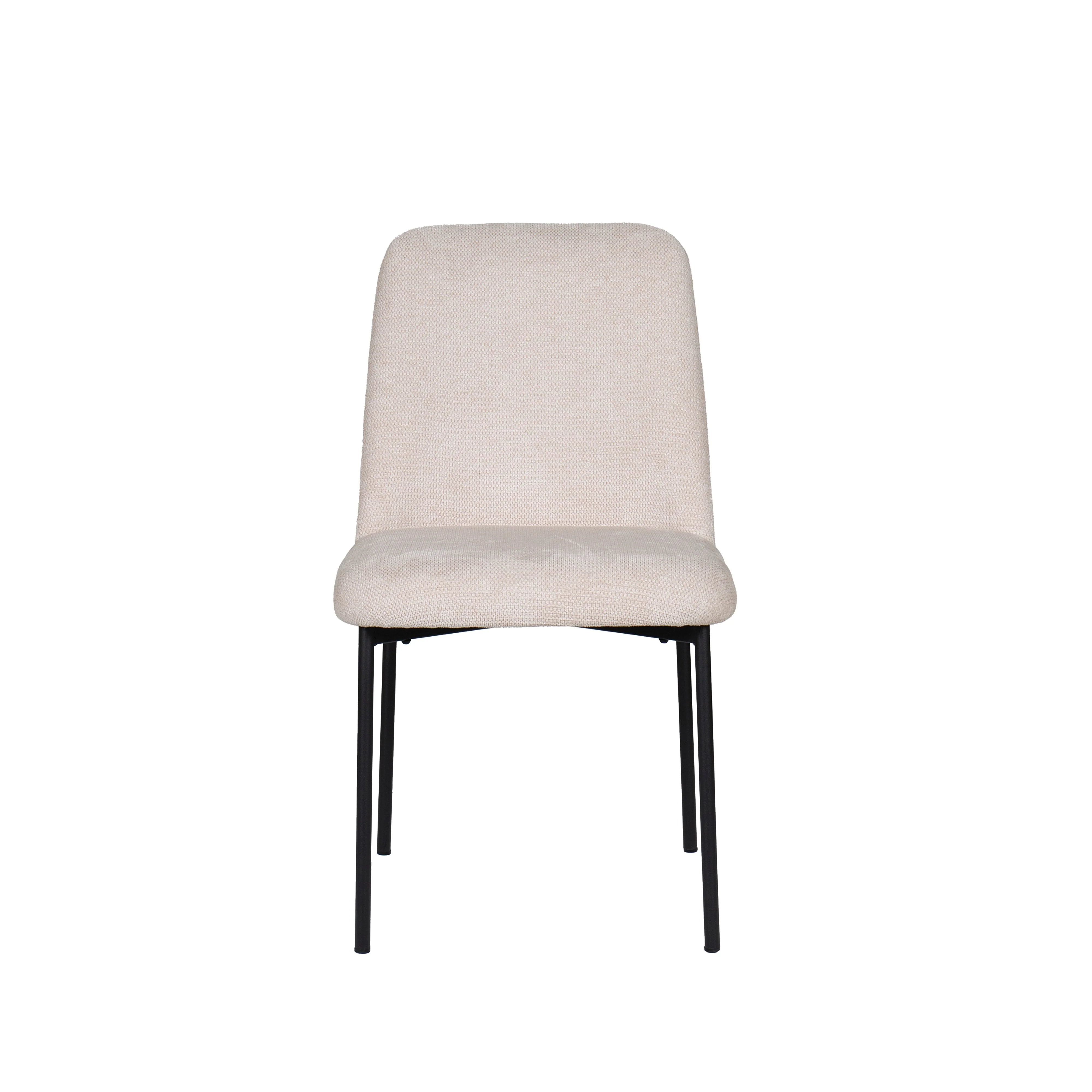 Erik Side Chair W/ Black Metal Frame -Beige (2 Per Carton) - Image 2