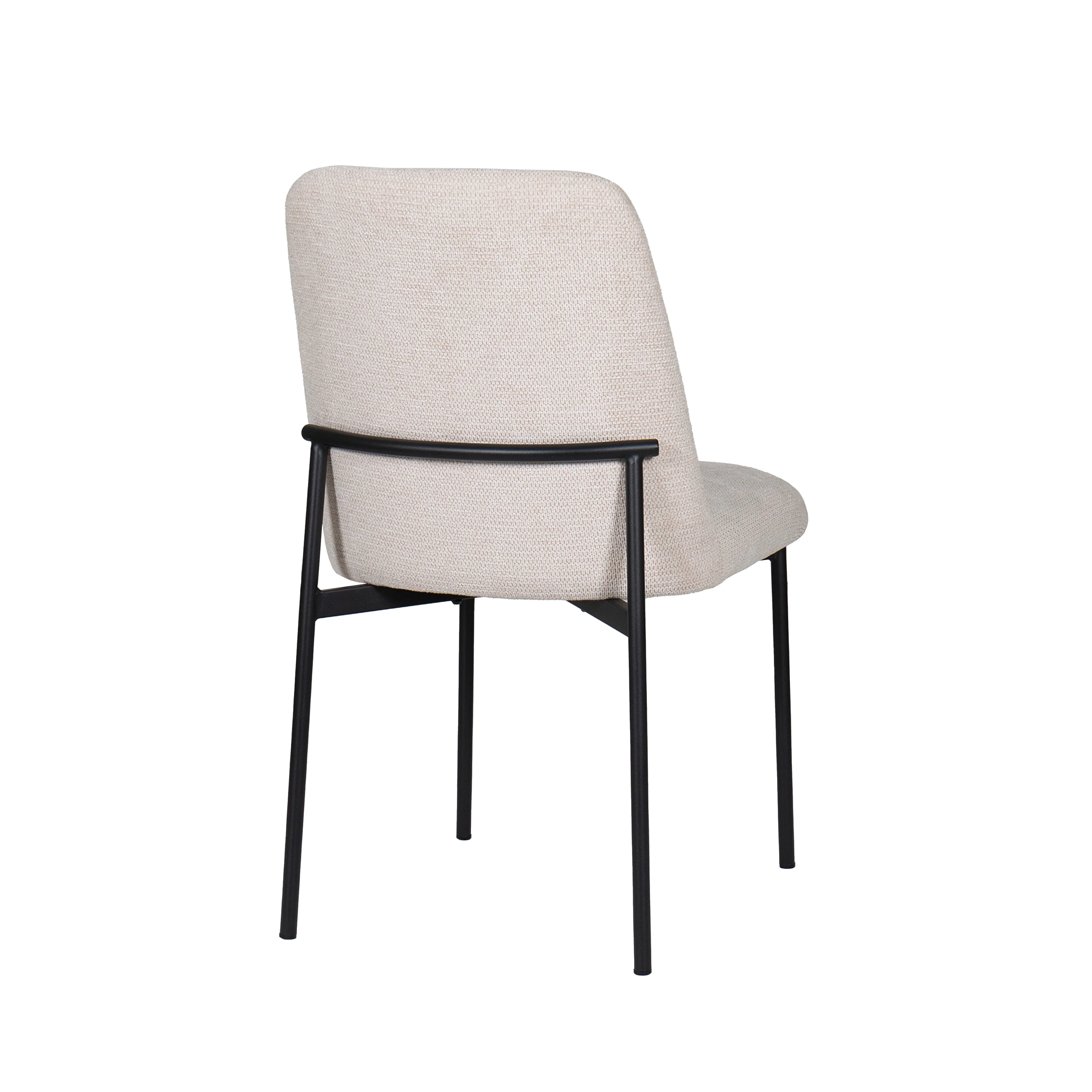Erik Side Chair W/ Black Metal Frame -Beige (2 Per Carton) - Image 4