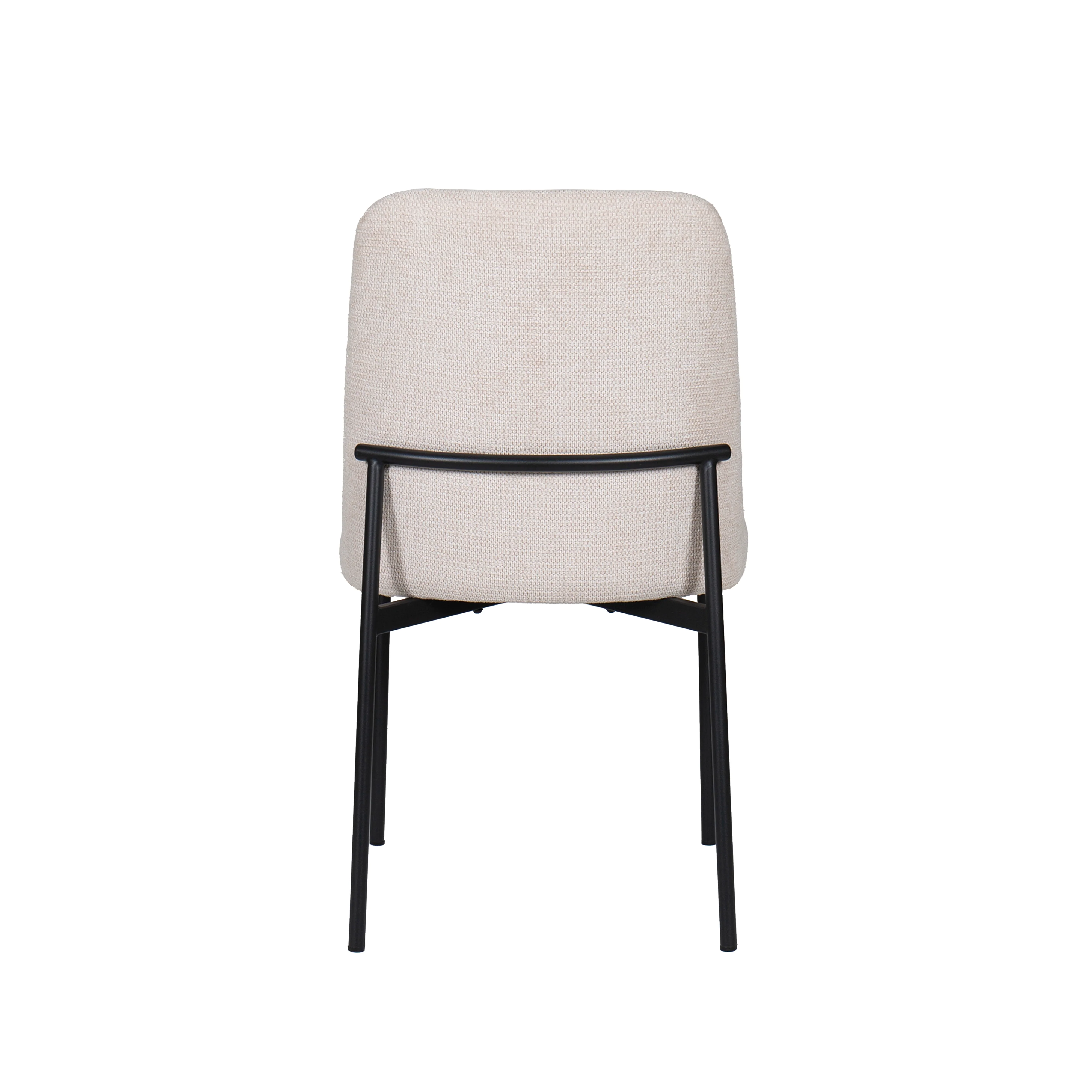 Erik Side Chair W/ Black Metal Frame -Beige (2 Per Carton) - Image 5