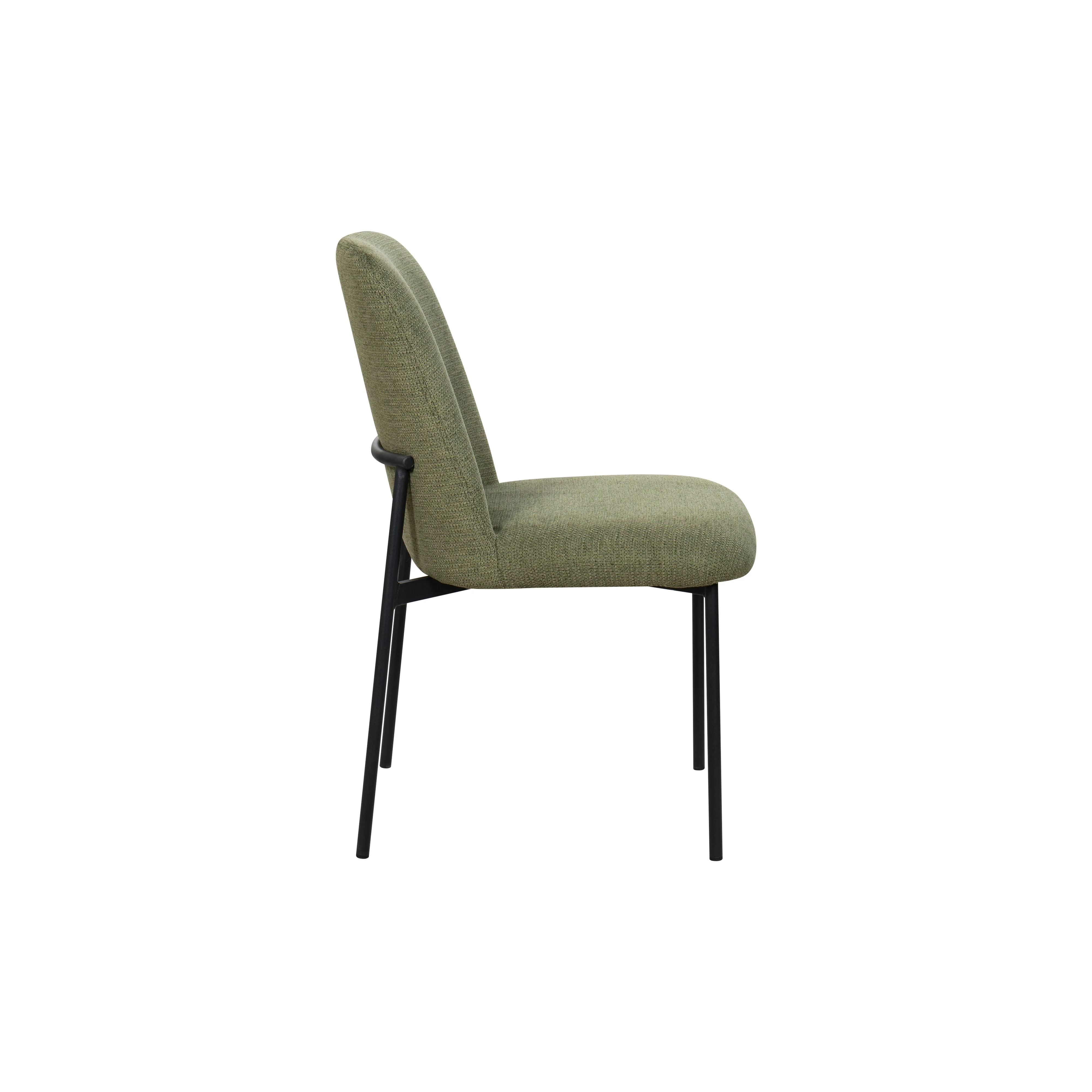 Erik Side Chair W/ Black Metal Frame -Green (2 Per Carton) - Image 3
