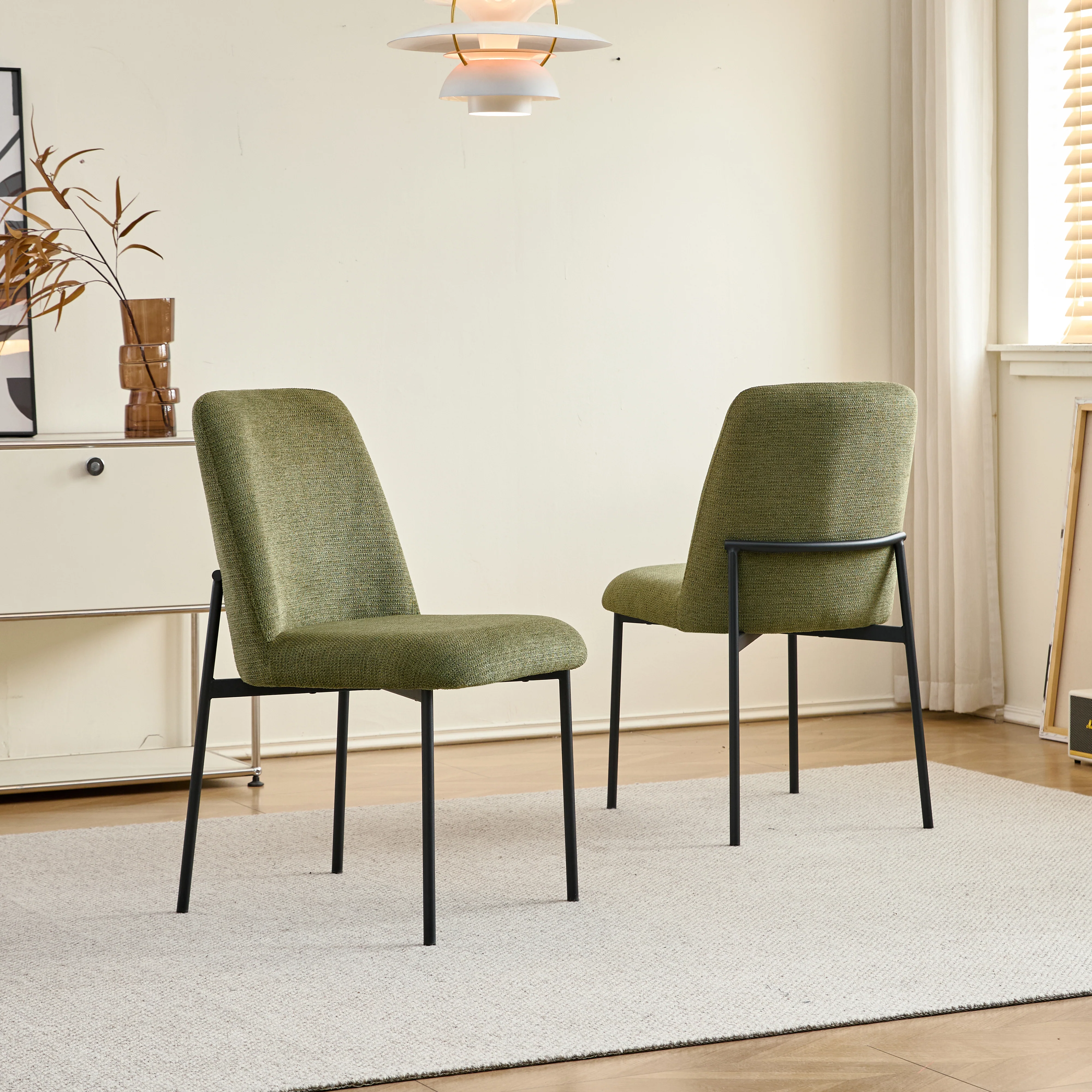 Erik Side Chair W/ Black Metal Frame -Green (2 Per Carton) - Image 7