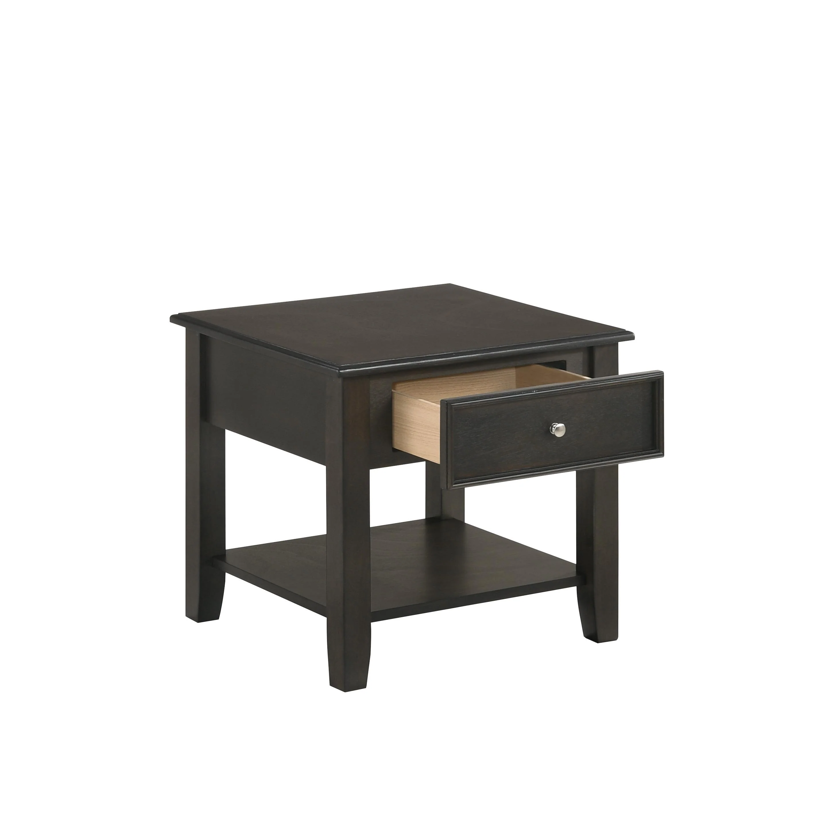 EVANDER END TABLE WITH DRAWER-ESPRESSO - Image 4