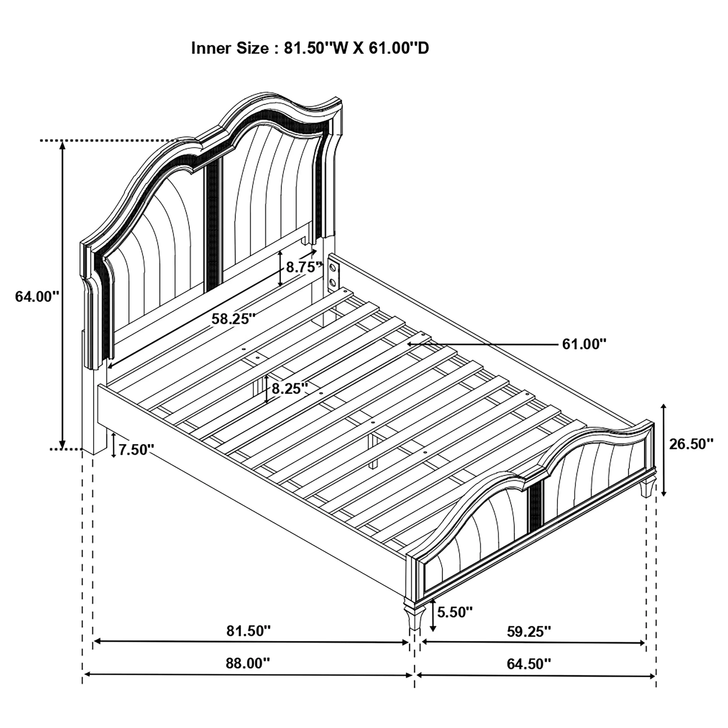 Evangeline Panel Bed with LED Lighting - Image 10