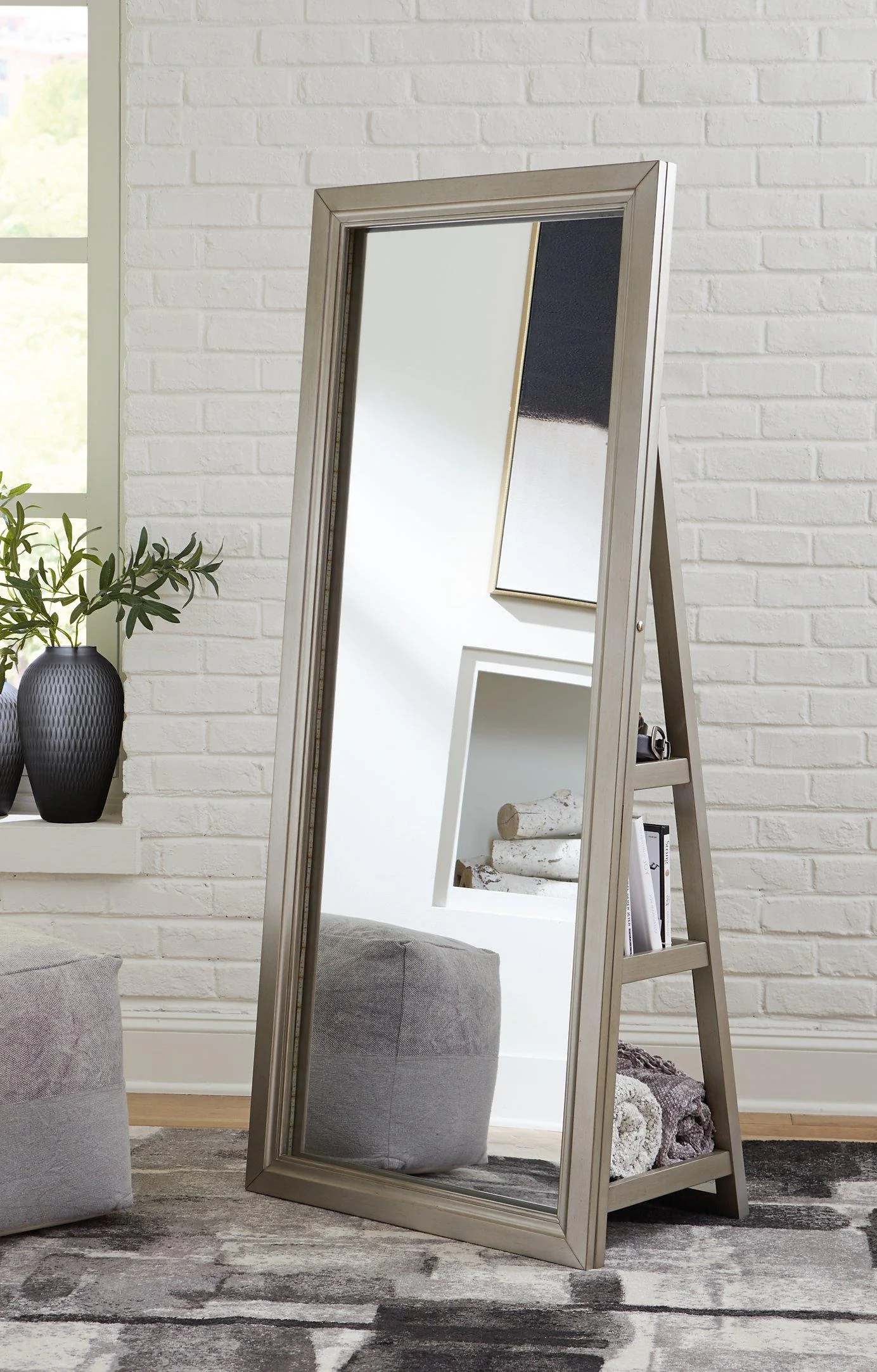 Evesen Floor Standing Mirror with Storage - Image 9