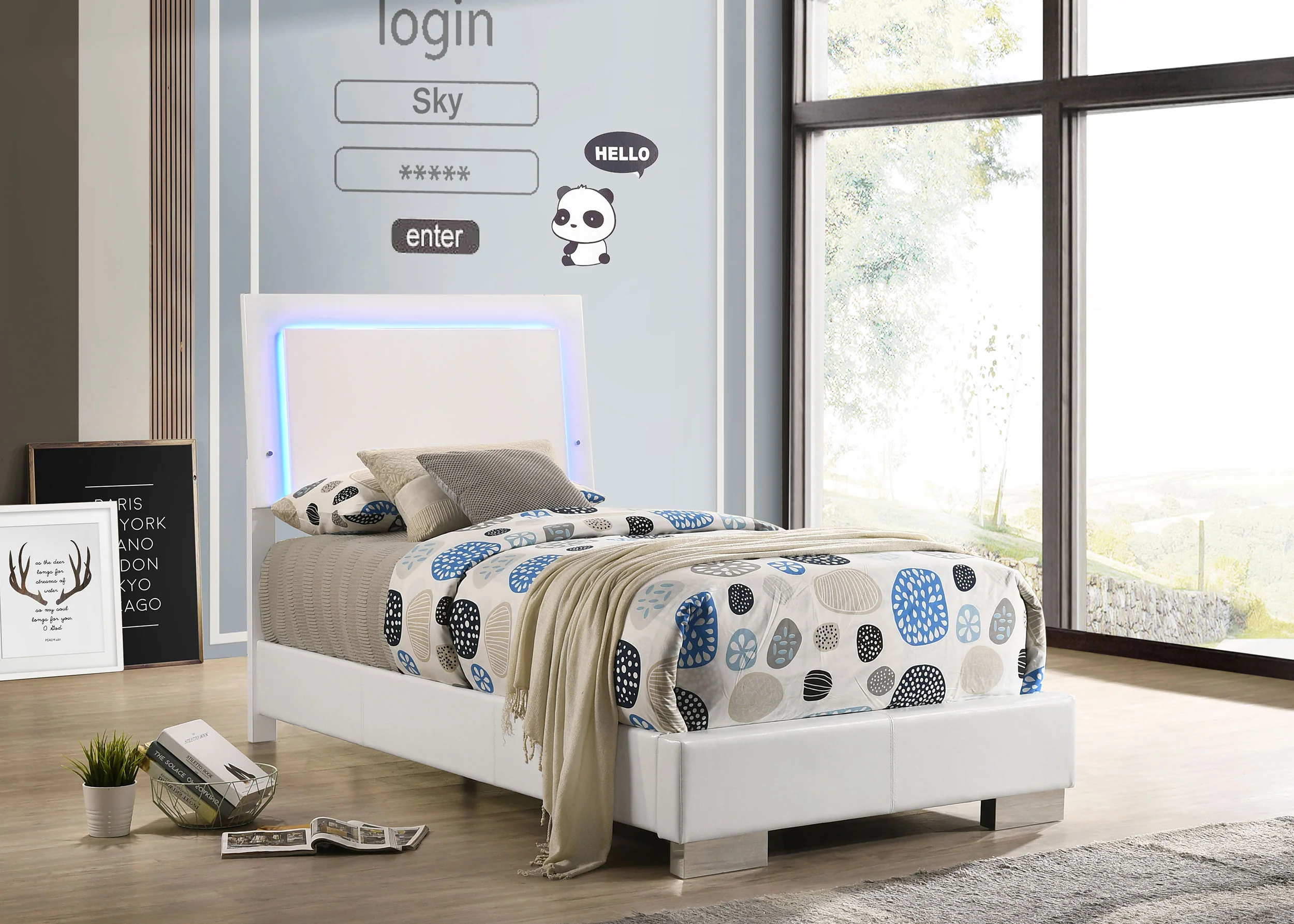 Felicity Panel Bed with LED Lighting - Image 34