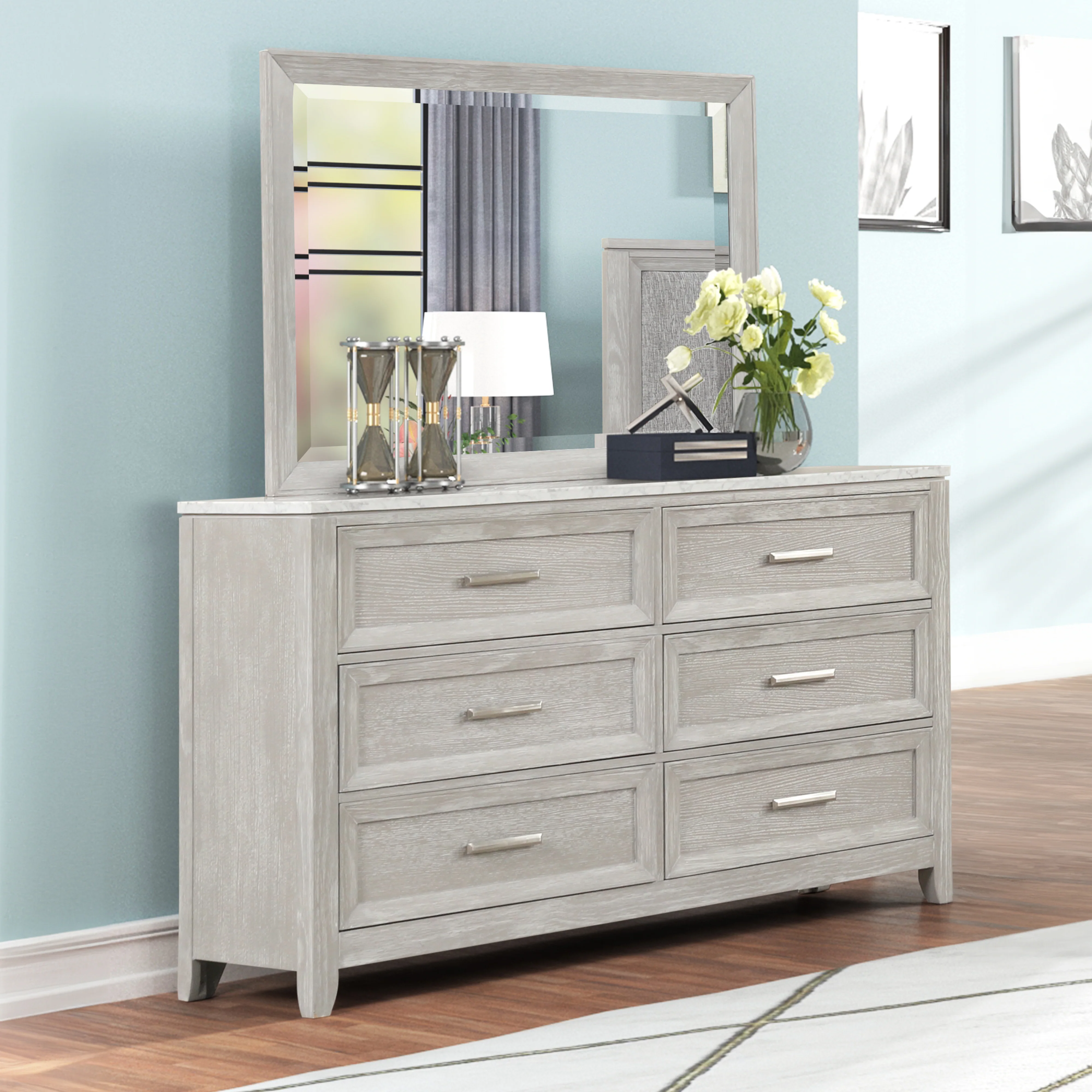 Fiona Landscape Mirror-Mist Gray - Image 7