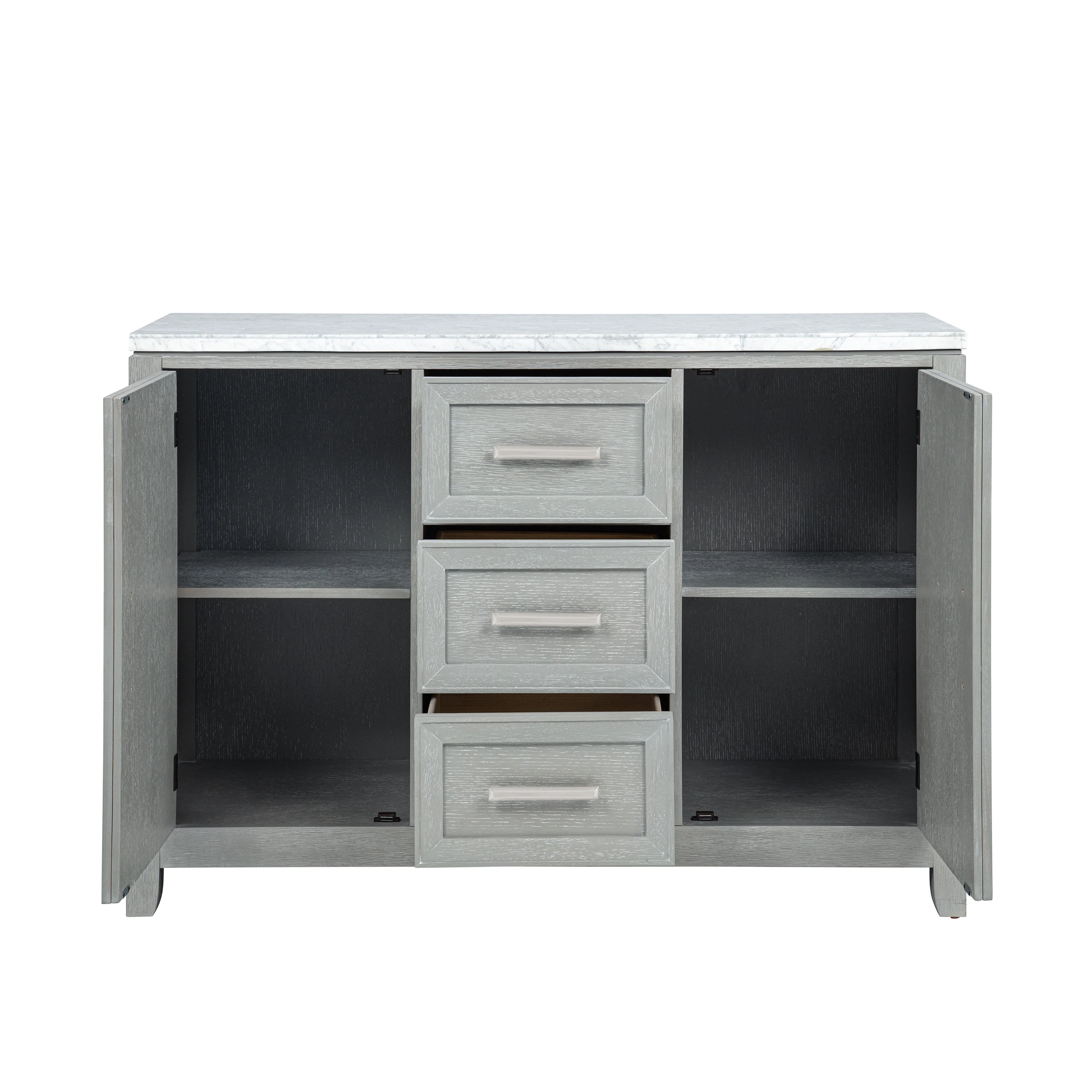 Fiona Marble Top Dining Buffet/Server-Mist Gray - Image 3