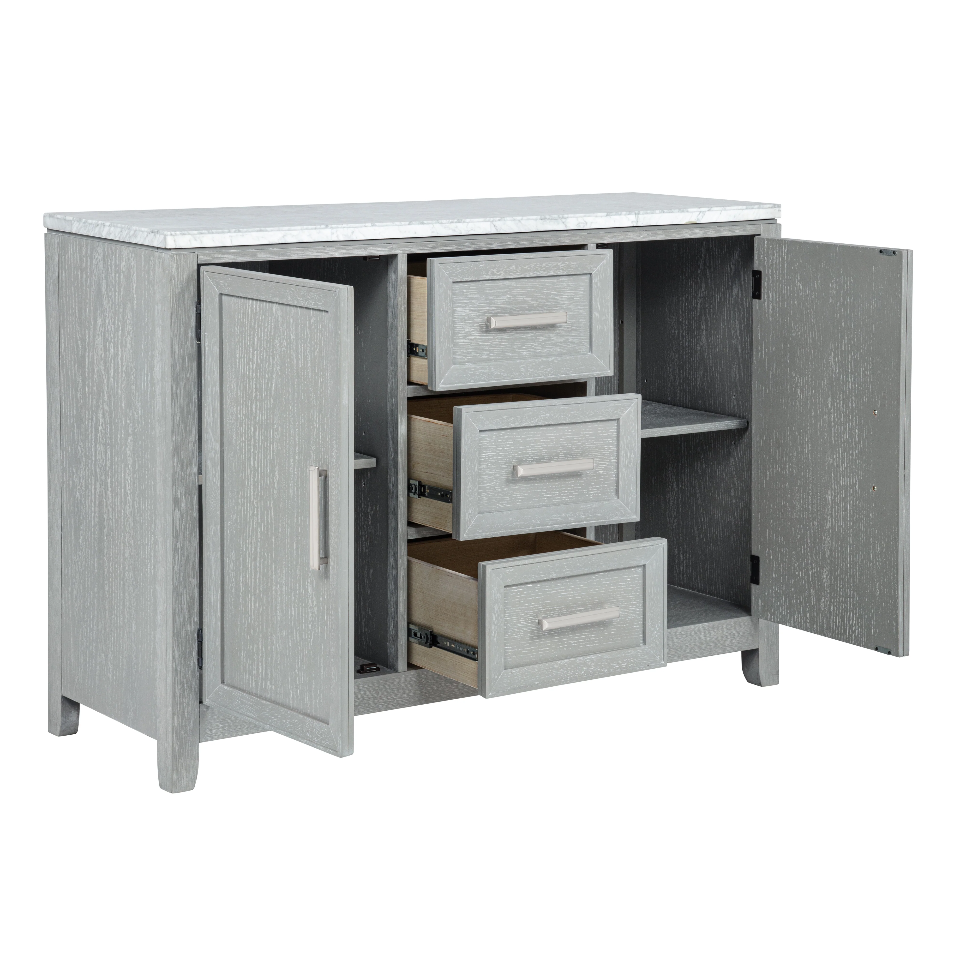 Fiona Marble Top Dining Buffet/Server-Mist Gray - Image 4