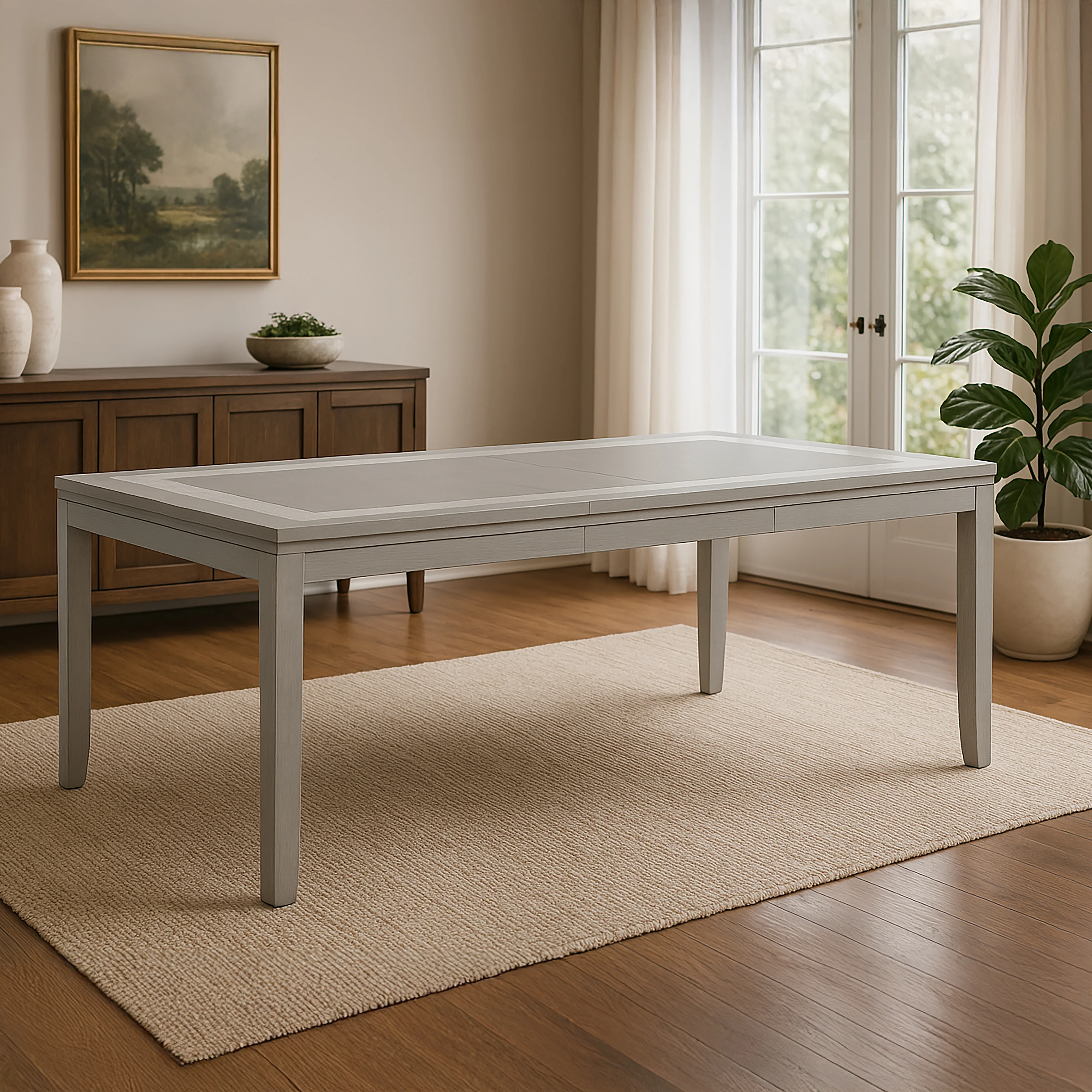 Fiona Rectangle Dining Table-Mist Gray - Image 6