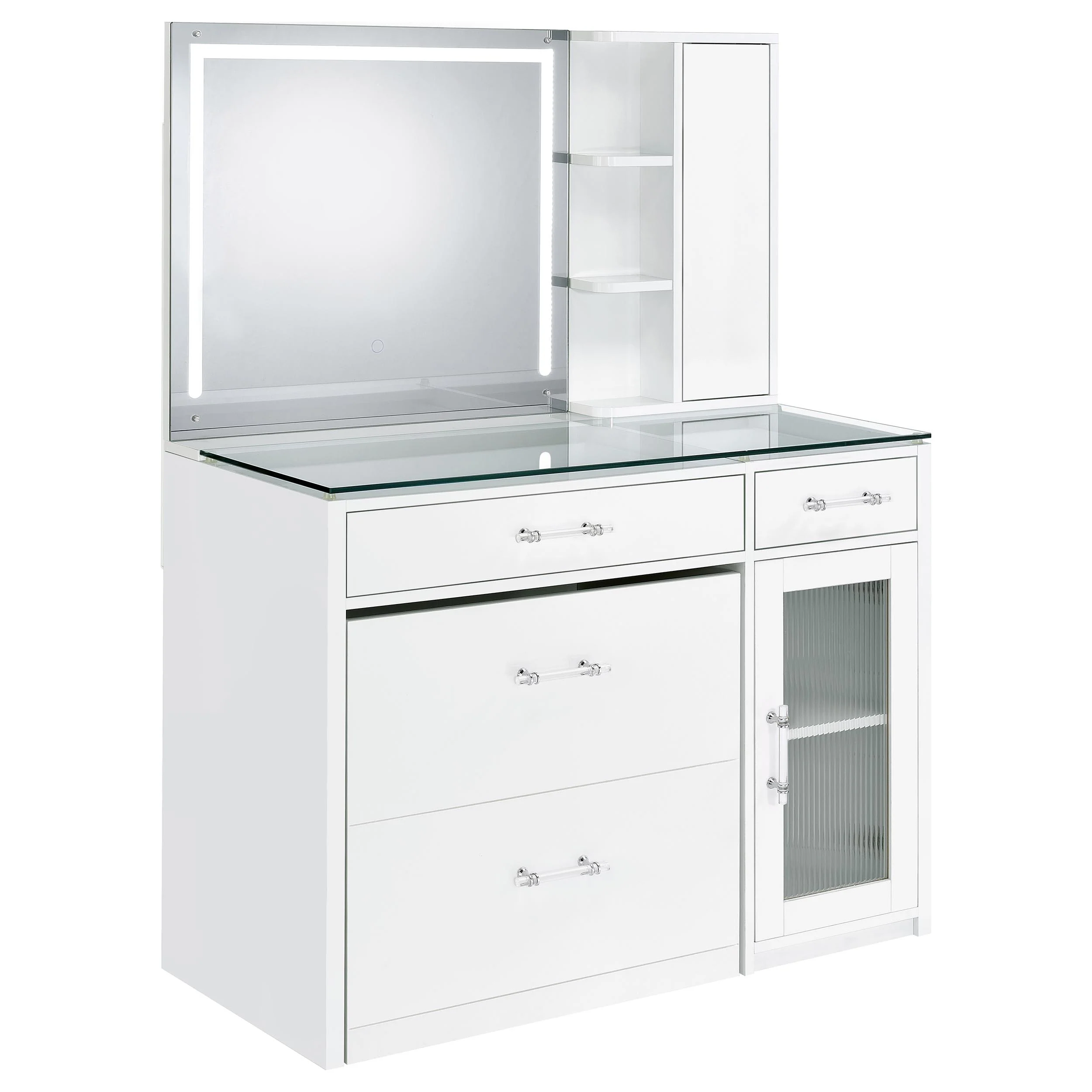 Flora Makeup Vanity Table with LED Mirror and Stool