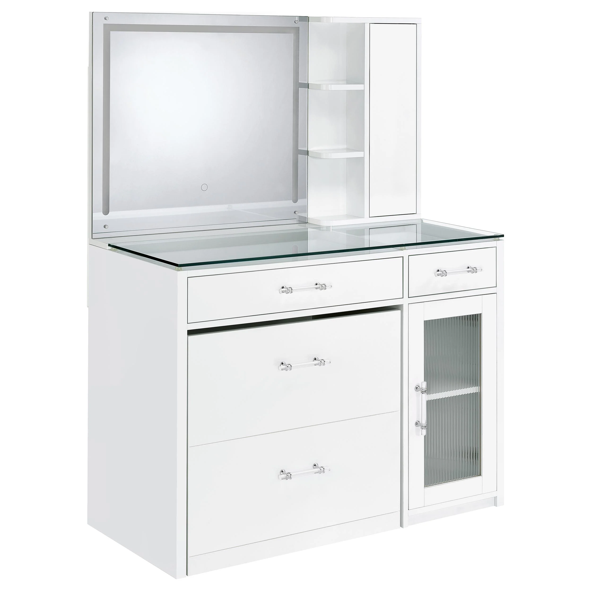 Flora Makeup Vanity Table with LED Mirror and Stool - Image 4