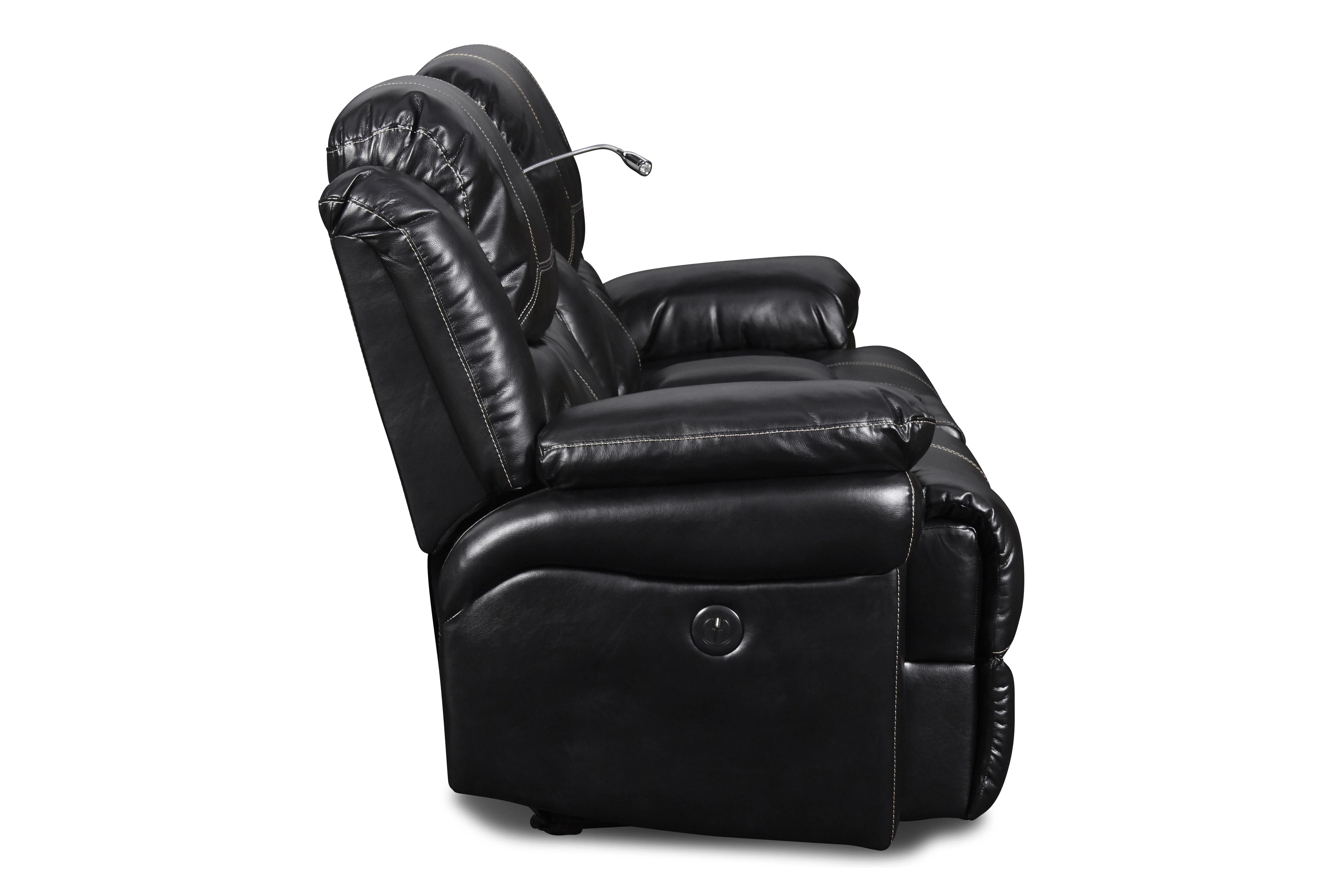 FLYNN CONSOLE LOVESEAT W/READING LIGHT, PWR FR- BLACK - Image 5