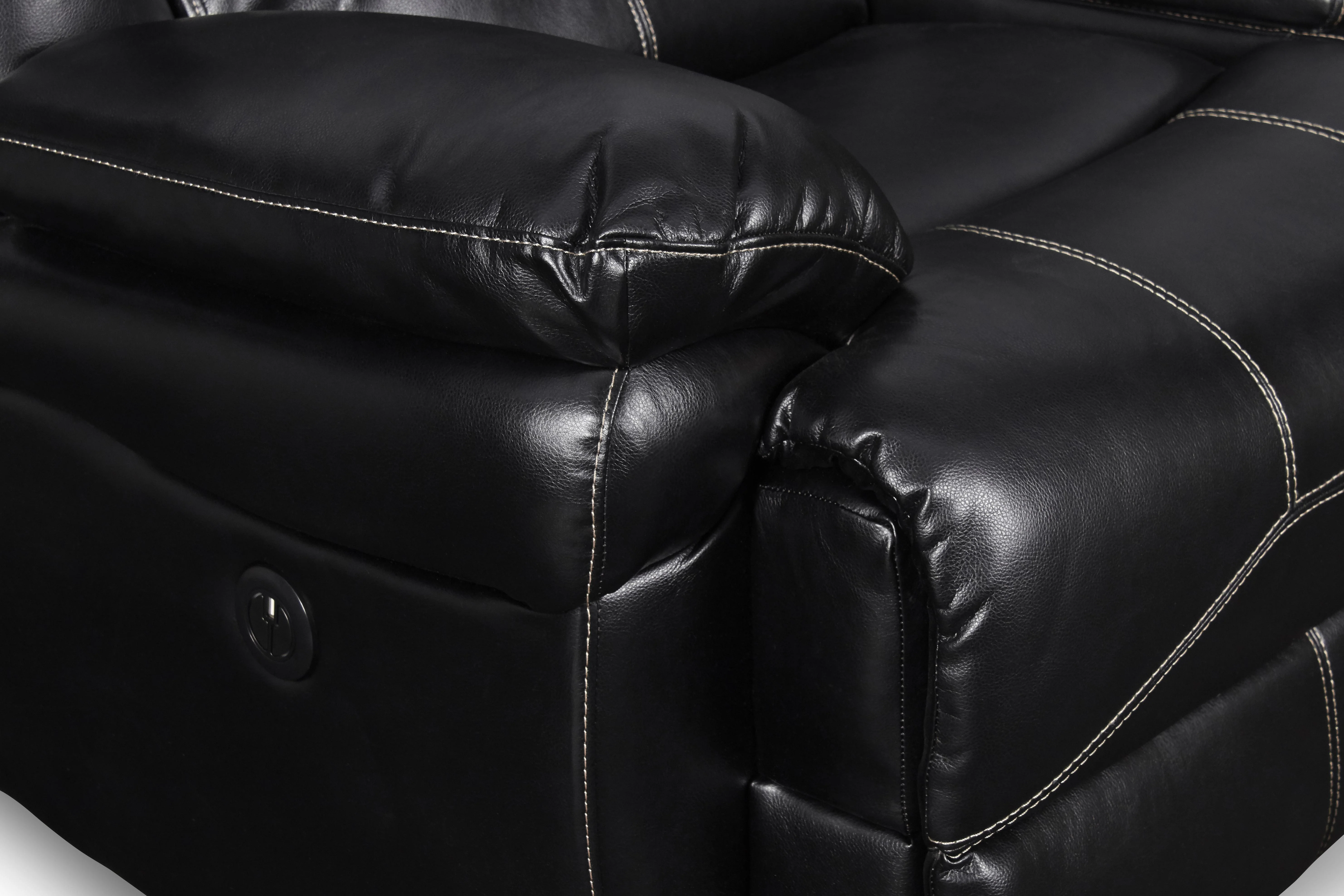 FLYNN CONSOLE LOVESEAT W/READING LIGHT, PWR FR- BLACK - Image 6