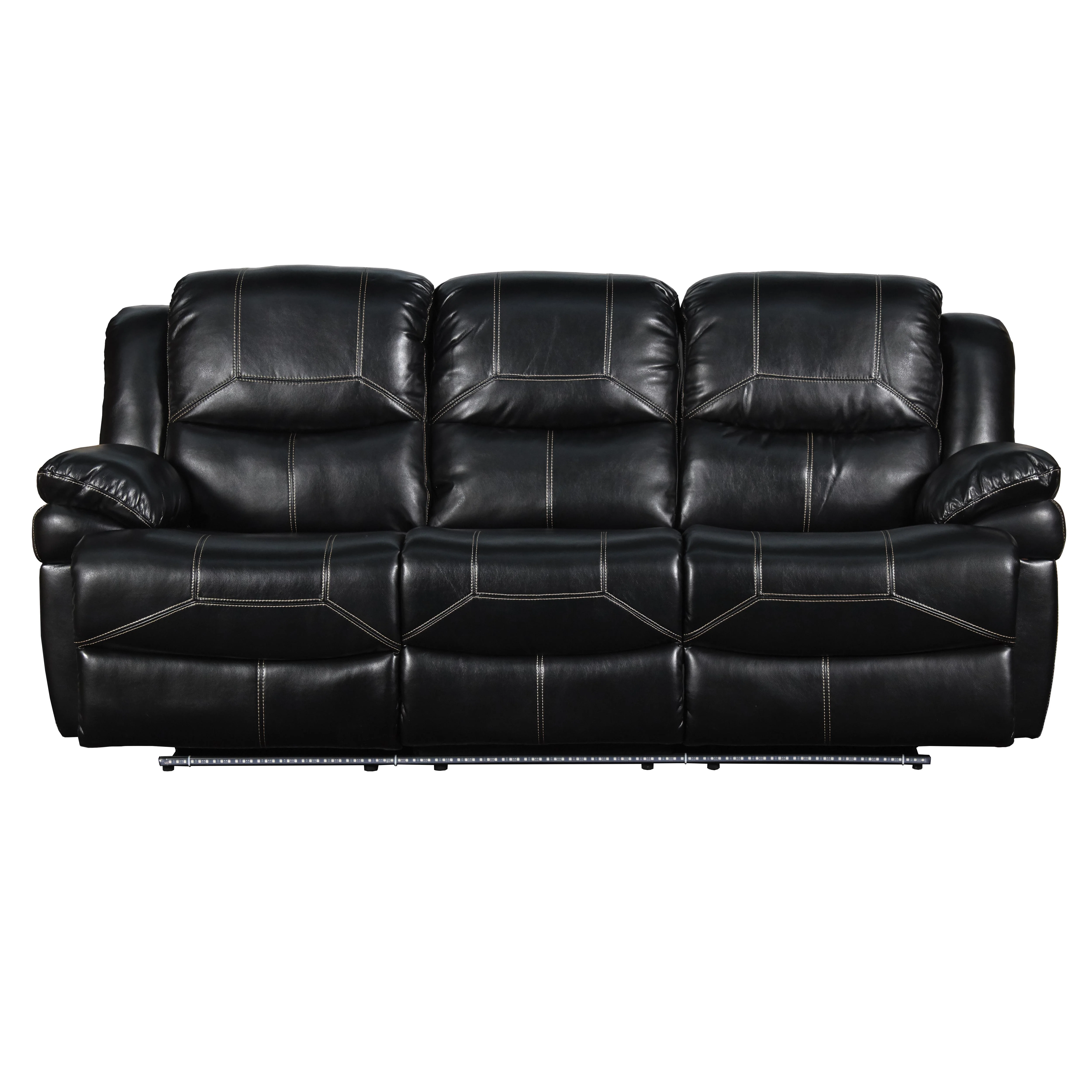 FLYNN SOFA W/LIGHTED BASE & PWR FR-BLACK - Image 2