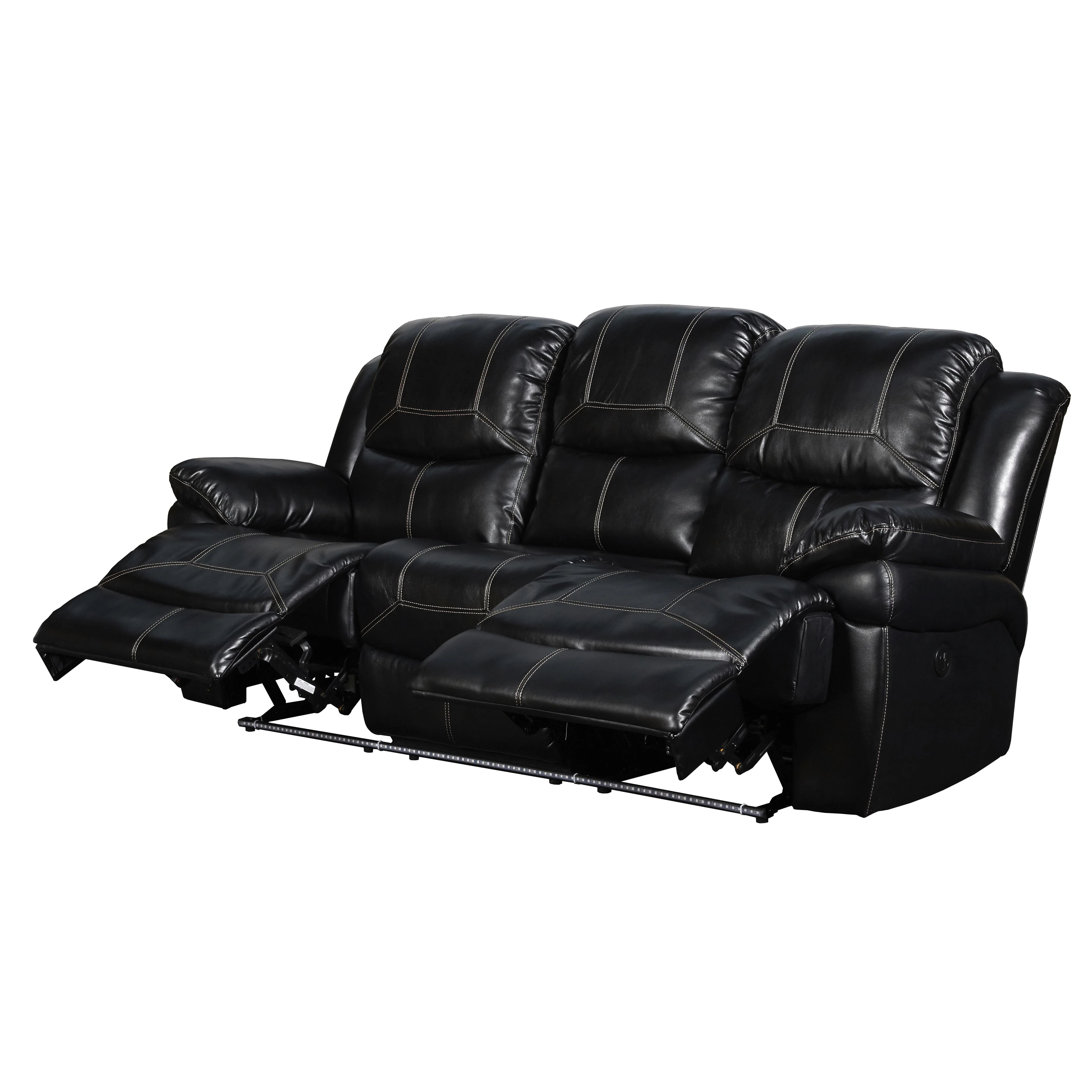 FLYNN SOFA W/LIGHTED BASE & PWR FR-BLACK - Image 3