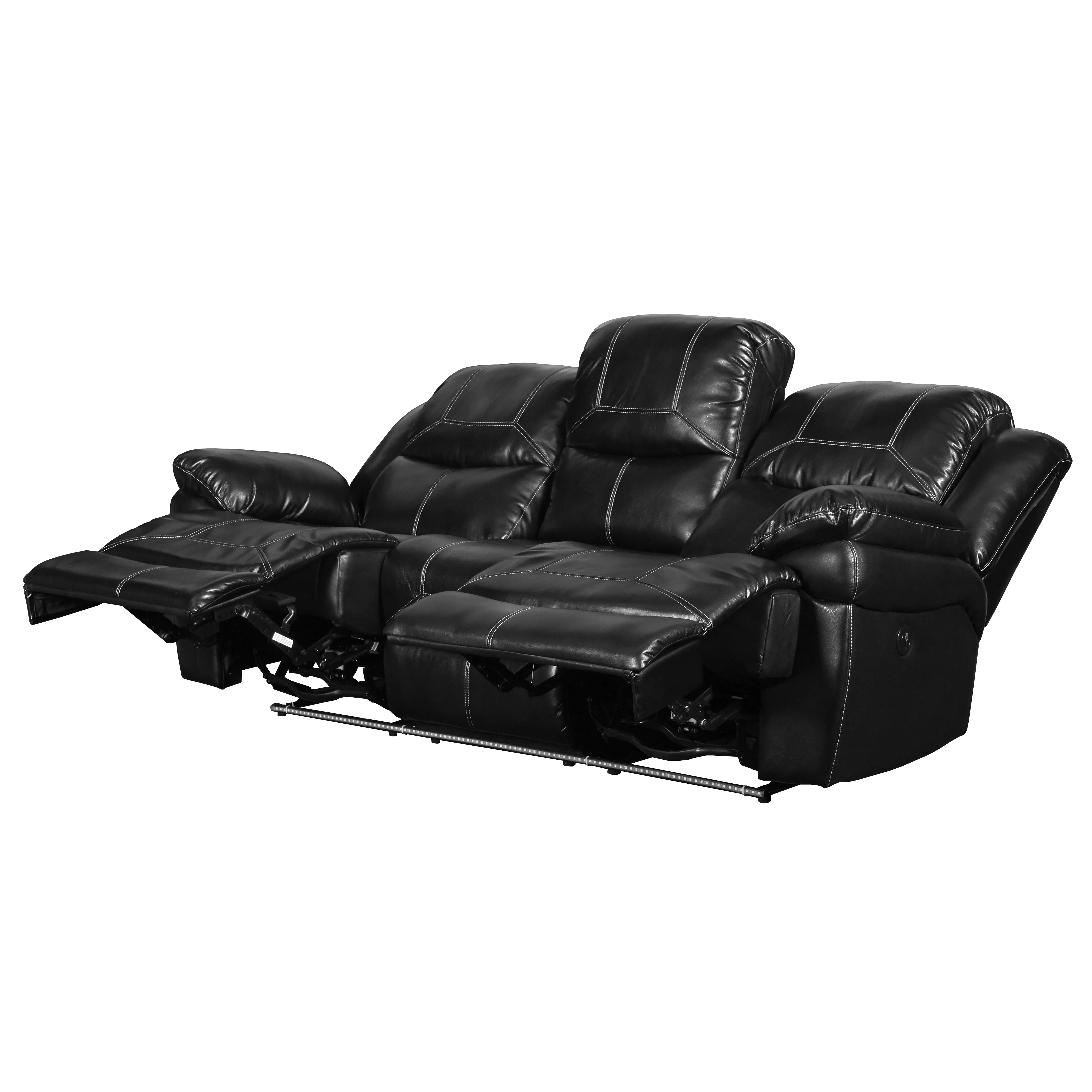 FLYNN SOFA W/LIGHTED BASE & PWR FR-BLACK - Image 4