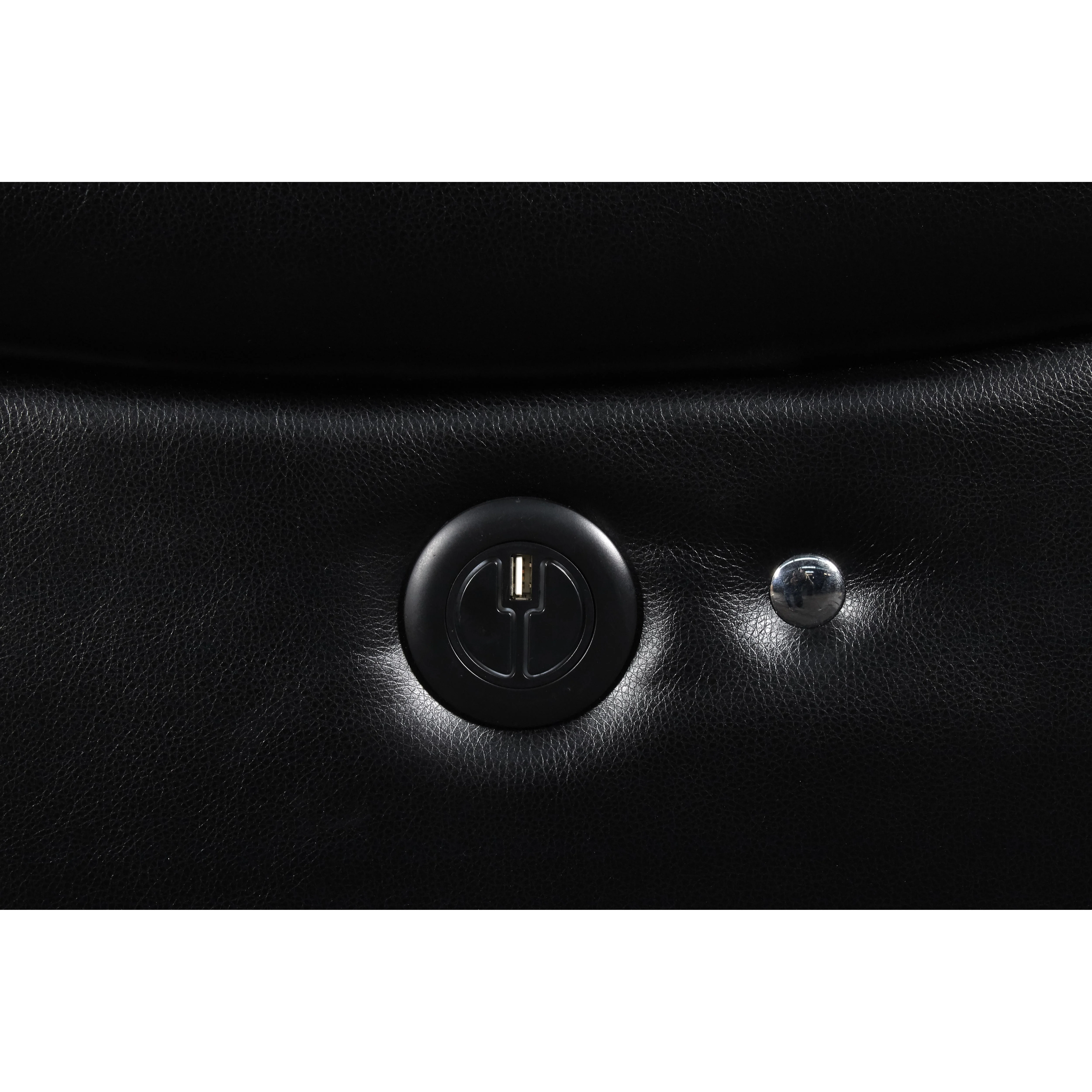 FLYNN SOFA W/LIGHTED BASE & PWR FR-BLACK - Image 6